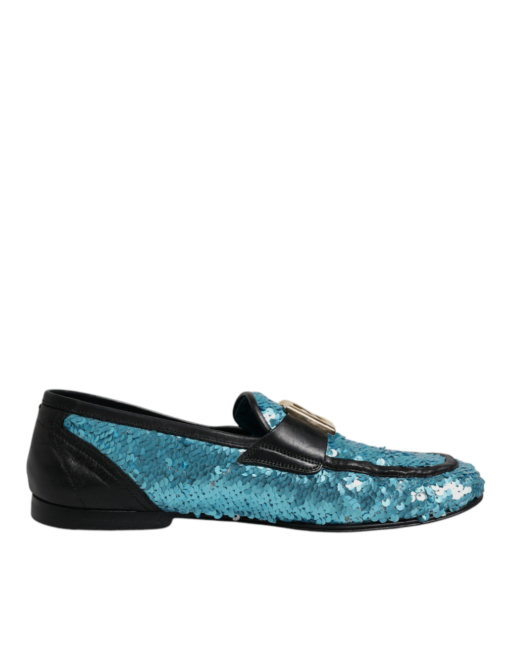 Dolce &amp; Gabbana – Blaue Loafer mit Pailletten, formelle Abendschuhe