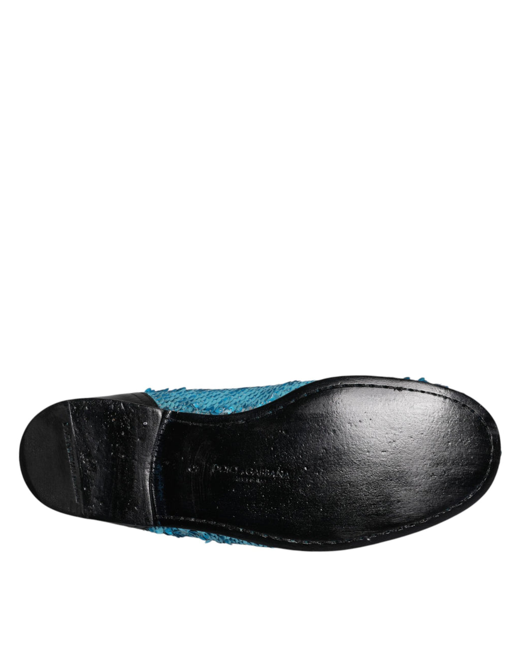 Dolce &amp; Gabbana – Blaue Loafer mit Pailletten, formelle Abendschuhe