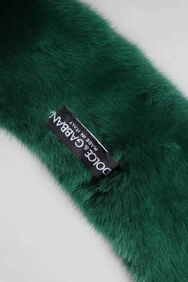 Dolce &amp; Gabbana Grüner Nerzpelzkragen Damen Halswickelschal