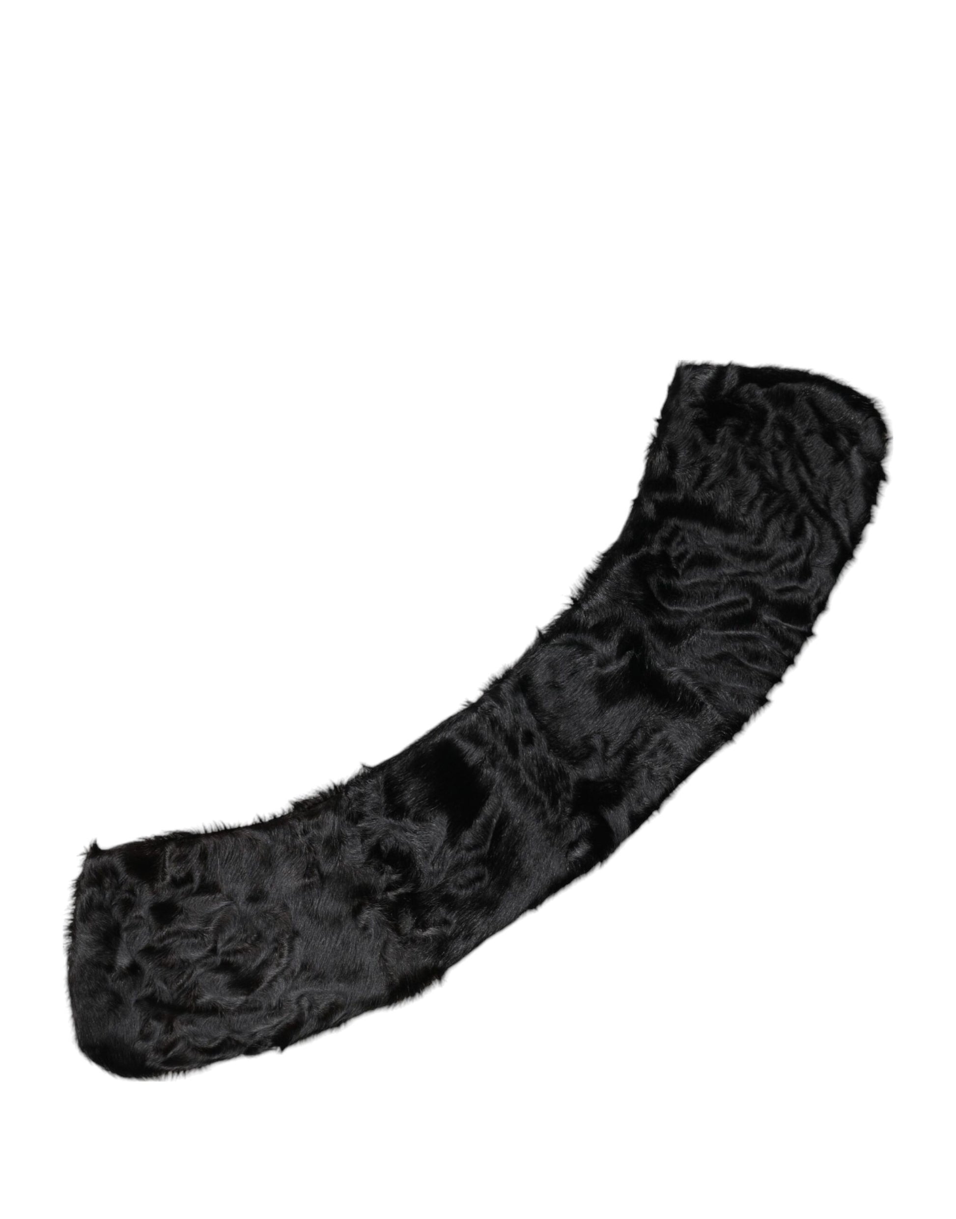 Dolce &amp; Gabbana Damen-Halswickelschal mit schwarzem Lammfellkragen
