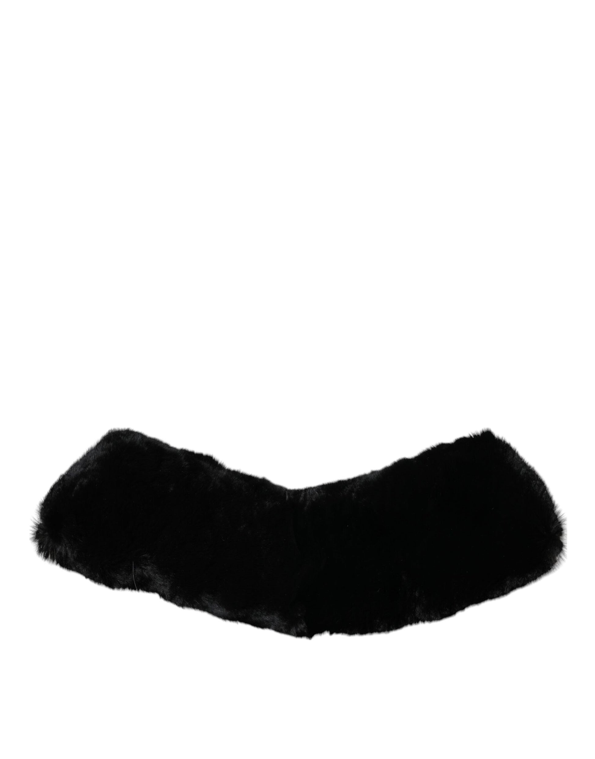 Dolce &amp; Gabbana Damen-Halswickelschal mit schwarzem Lammfellkragen