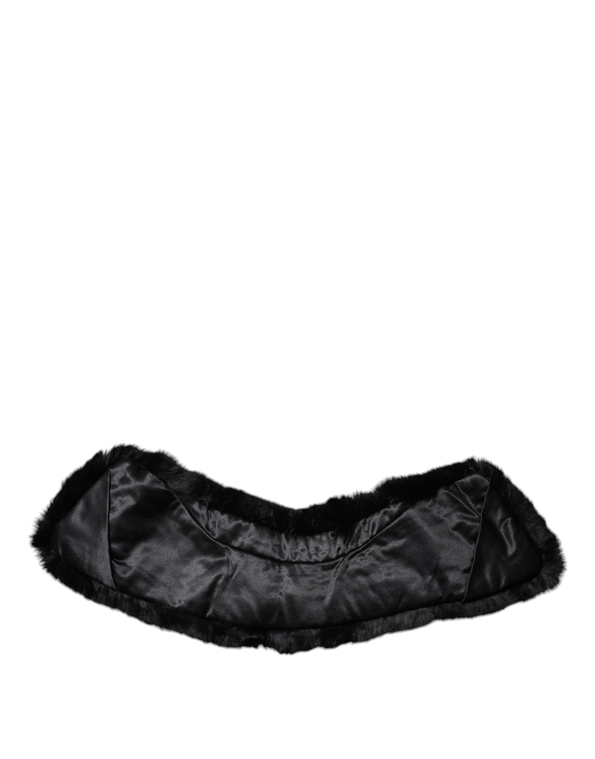 Dolce &amp; Gabbana Damen-Halswickelschal mit schwarzem Lammfellkragen