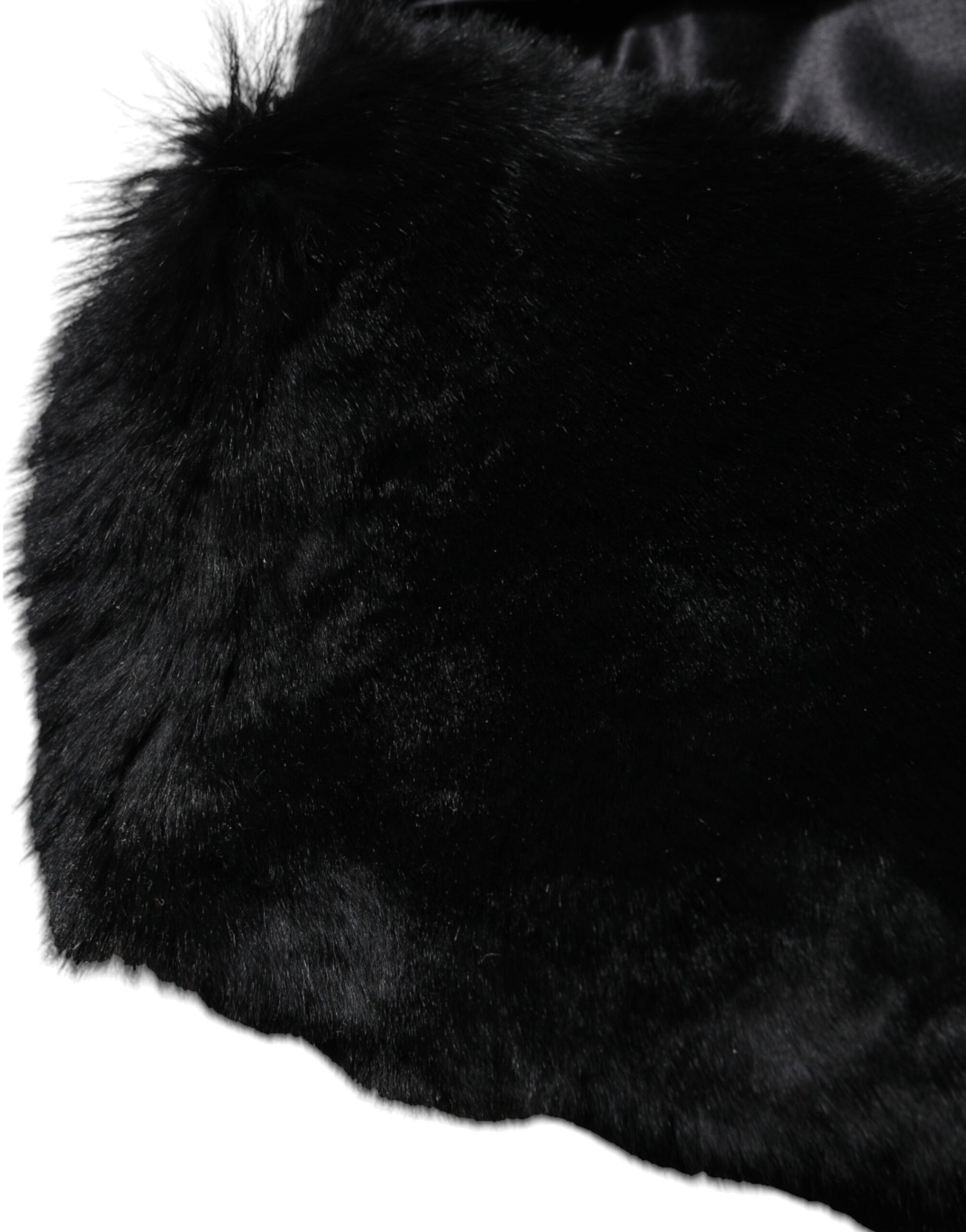 Dolce &amp; Gabbana Damen-Halswickelschal mit schwarzem Lammfellkragen