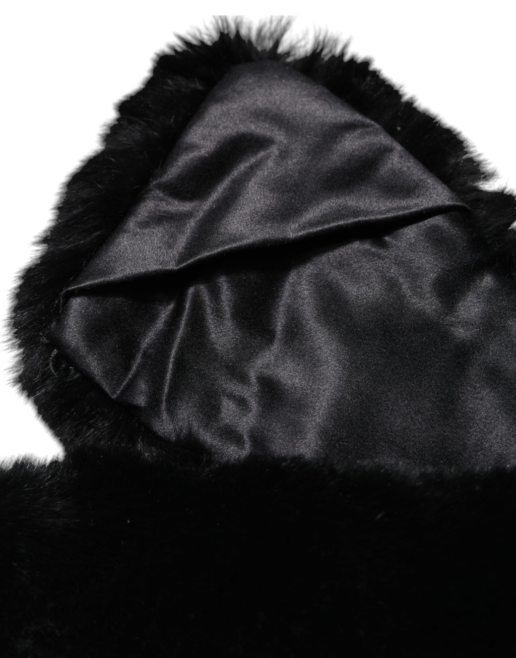Dolce &amp; Gabbana Damen-Halswickelschal mit schwarzem Lammfellkragen