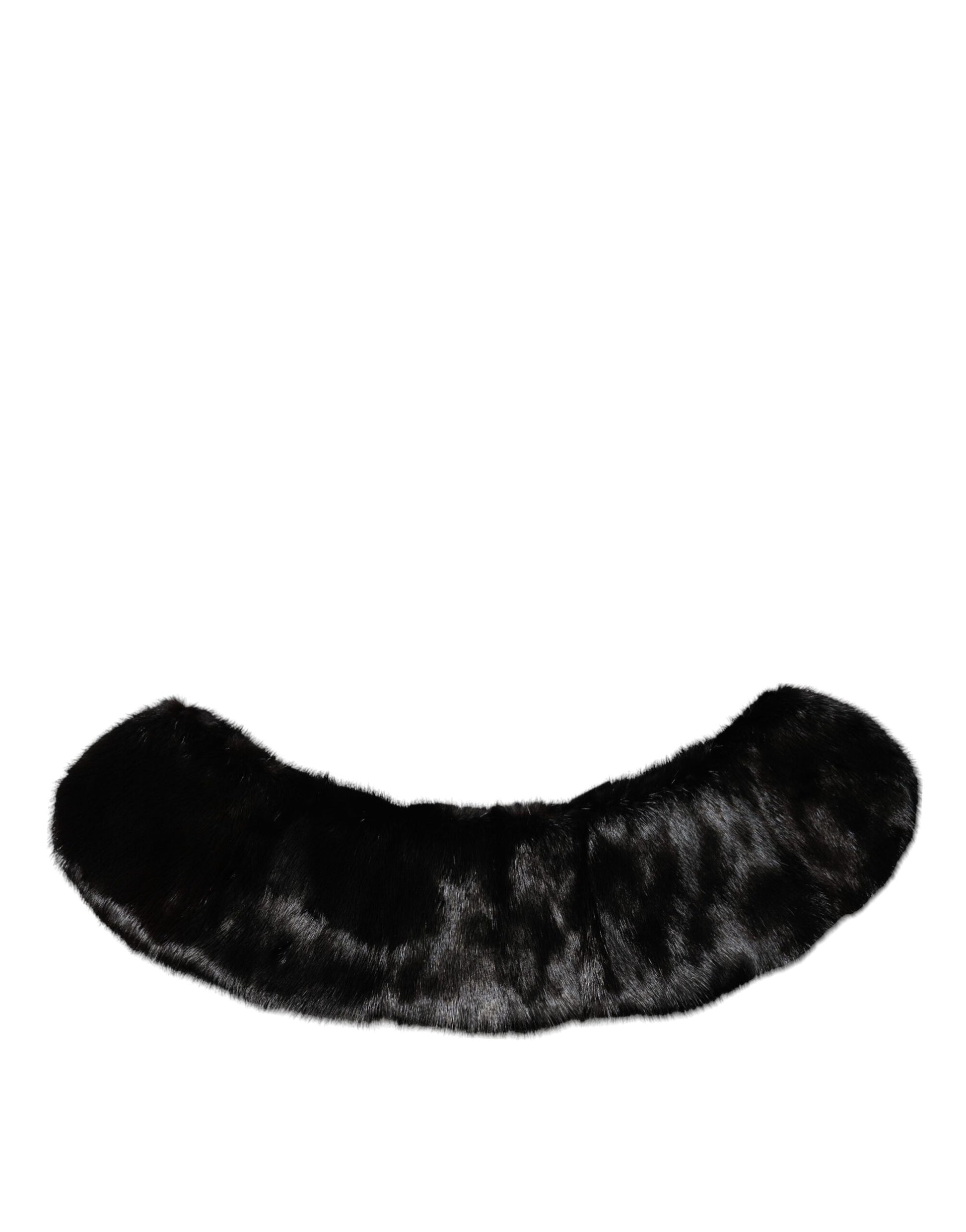 Dolce &amp; Gabbana Schwarzer Pelzschal Halswickelkragenschal