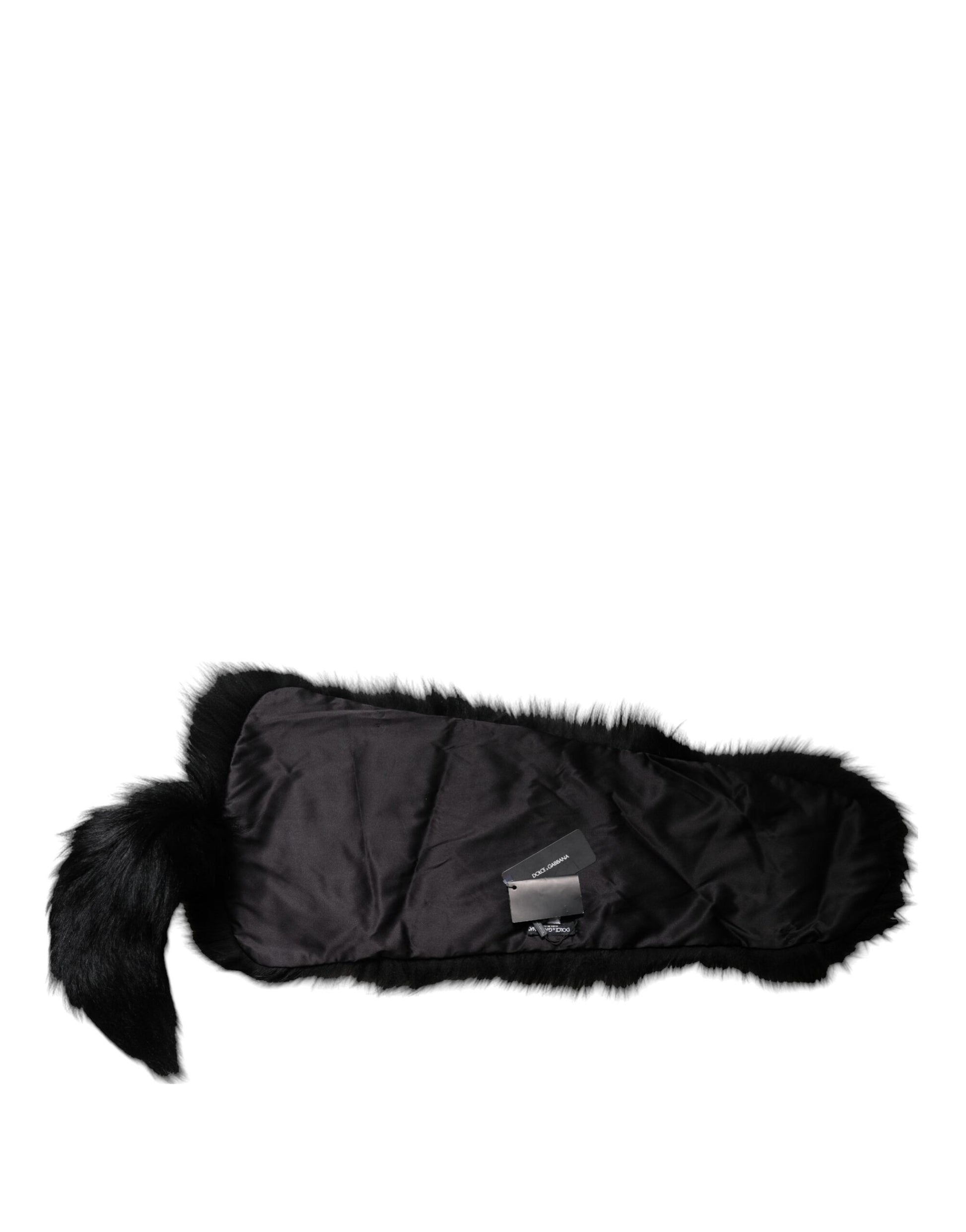 Dolce &amp; Gabbana – Halstuch, wärmer, Winterschal aus schwarzem Fuchspelz