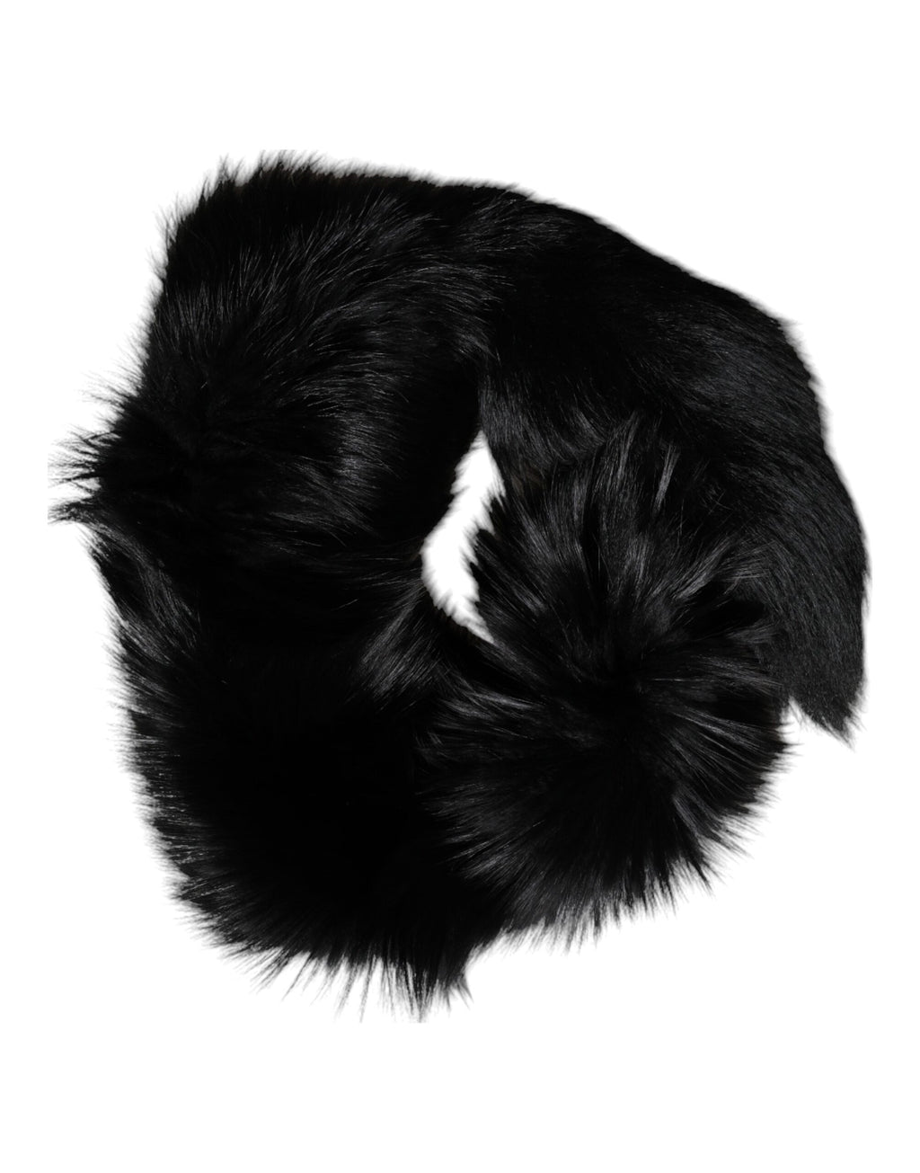 Dolce &amp; Gabbana – Halstuch, wärmer, Winterschal aus schwarzem Fuchspelz