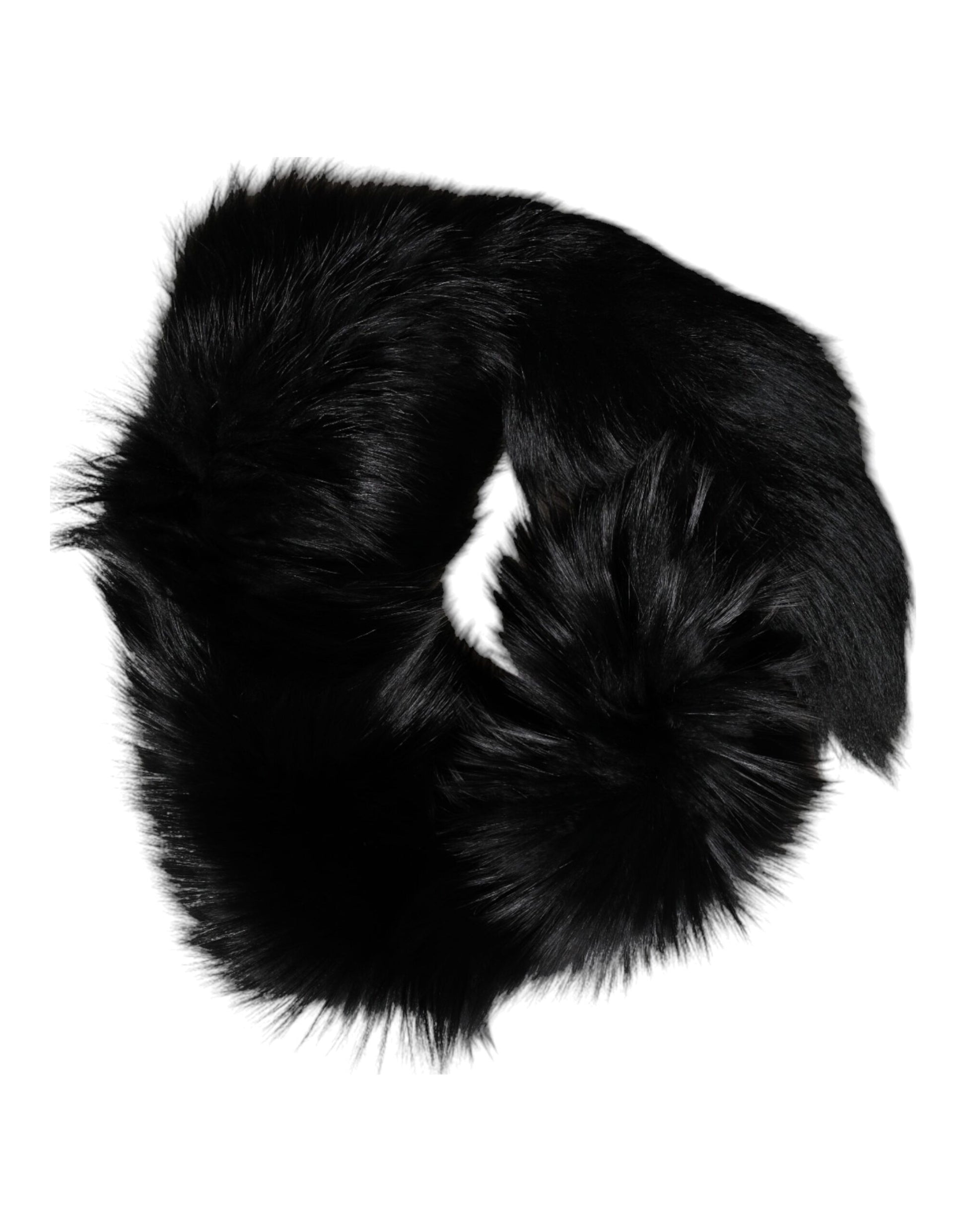 Dolce &amp; Gabbana – Halstuch, wärmer, Winterschal aus schwarzem Fuchspelz