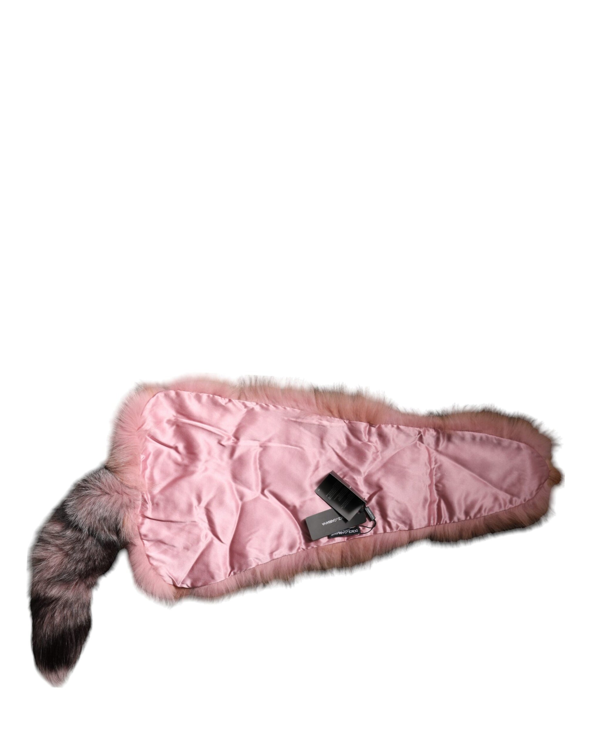 Dolce &amp; Gabbana Pink Frost Fuchspelz Halswärmer Winterschal