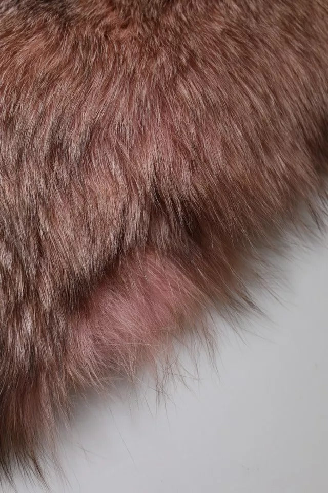 Dolce &amp; Gabbana Pink Frost Fuchspelz Halswärmer Winterschal