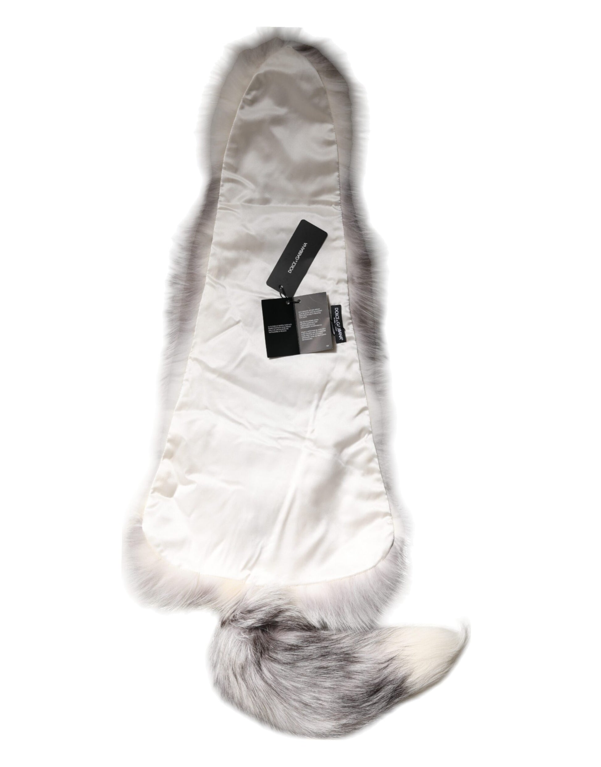 Dolce &amp; Gabbana – Halstuch, wärmer, Winterschal aus weißem Fuchspelz