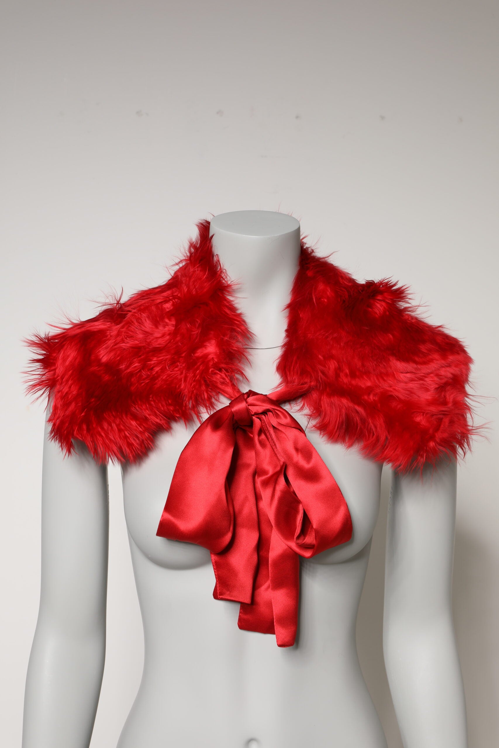 Dolce &amp; Gabbana Roter Alpaka-Pelz-Halswärmer für Damen, Winterschal