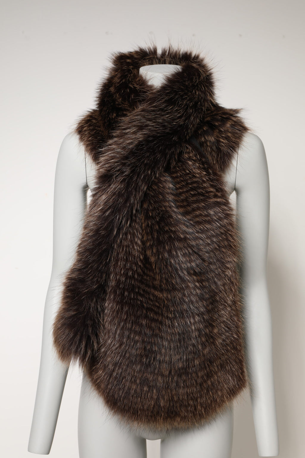 Dolce &amp; Gabbana Brauner Waschbärpelz-Halswärmer-Winterschal