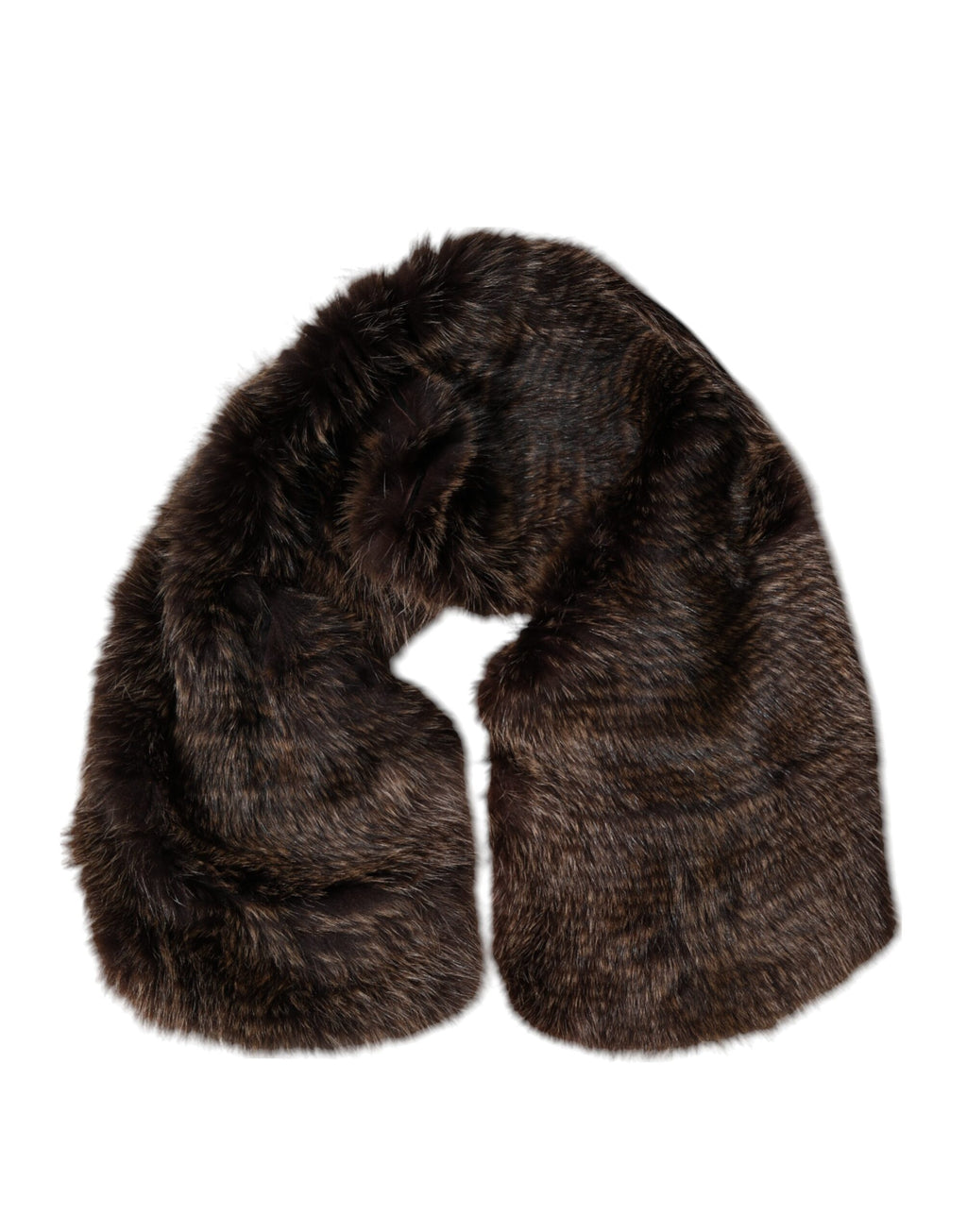 Dolce &amp; Gabbana Brauner Waschbärpelz-Halswärmer-Winterschal