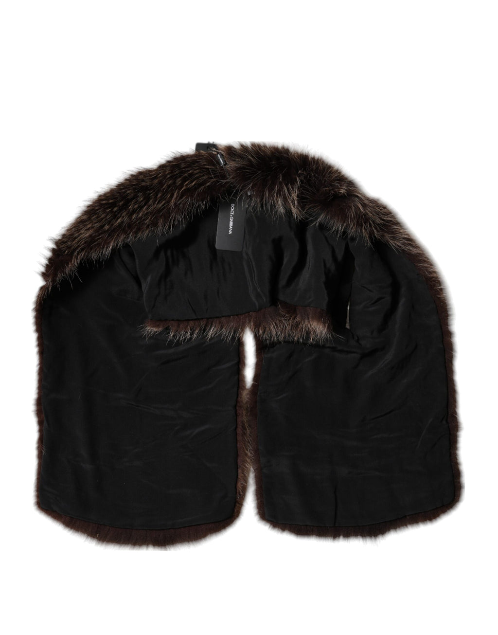 Dolce &amp; Gabbana Brauner Waschbärpelz-Halswärmer-Winterschal