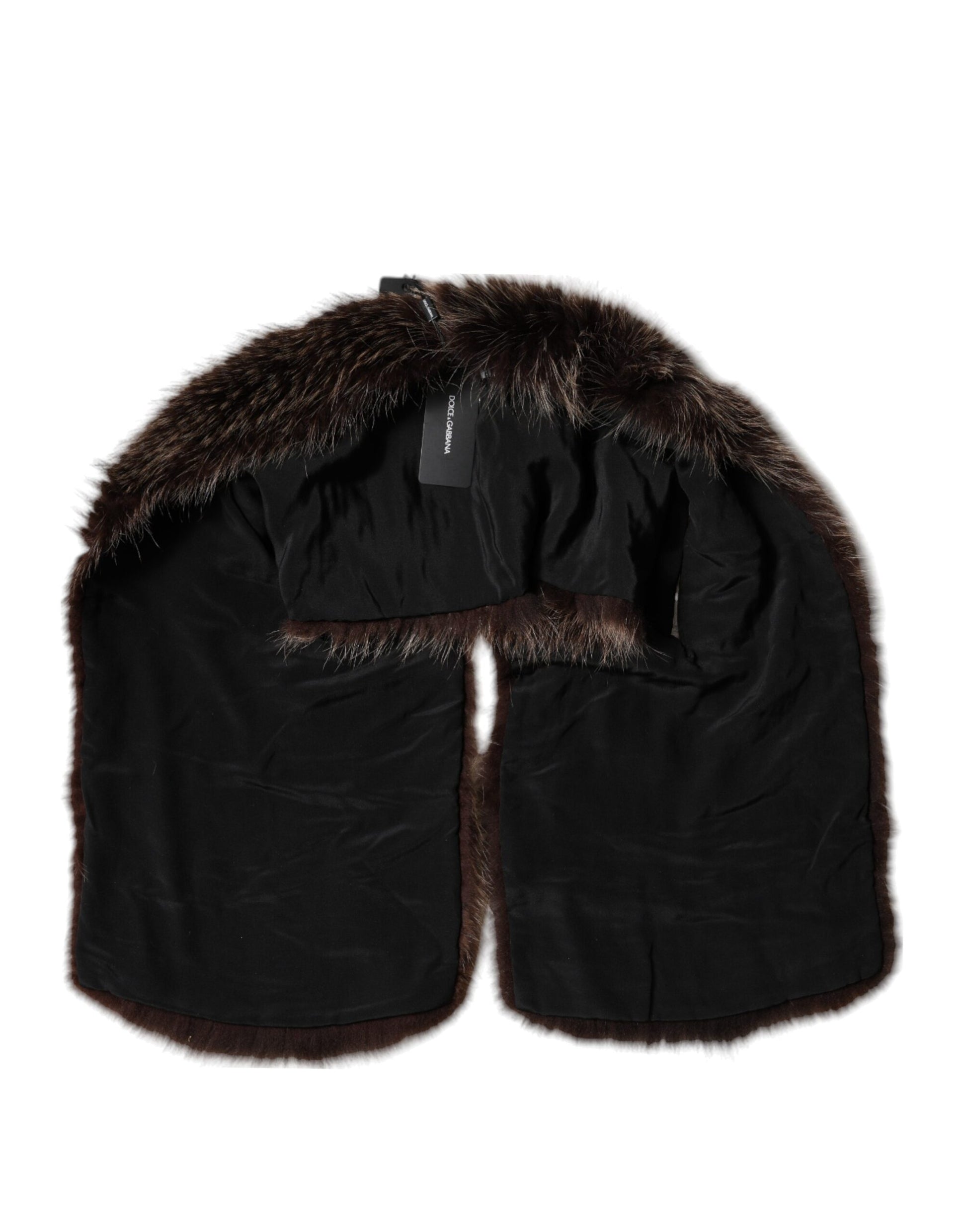 Dolce &amp; Gabbana Brauner Waschbärpelz-Halswärmer-Winterschal