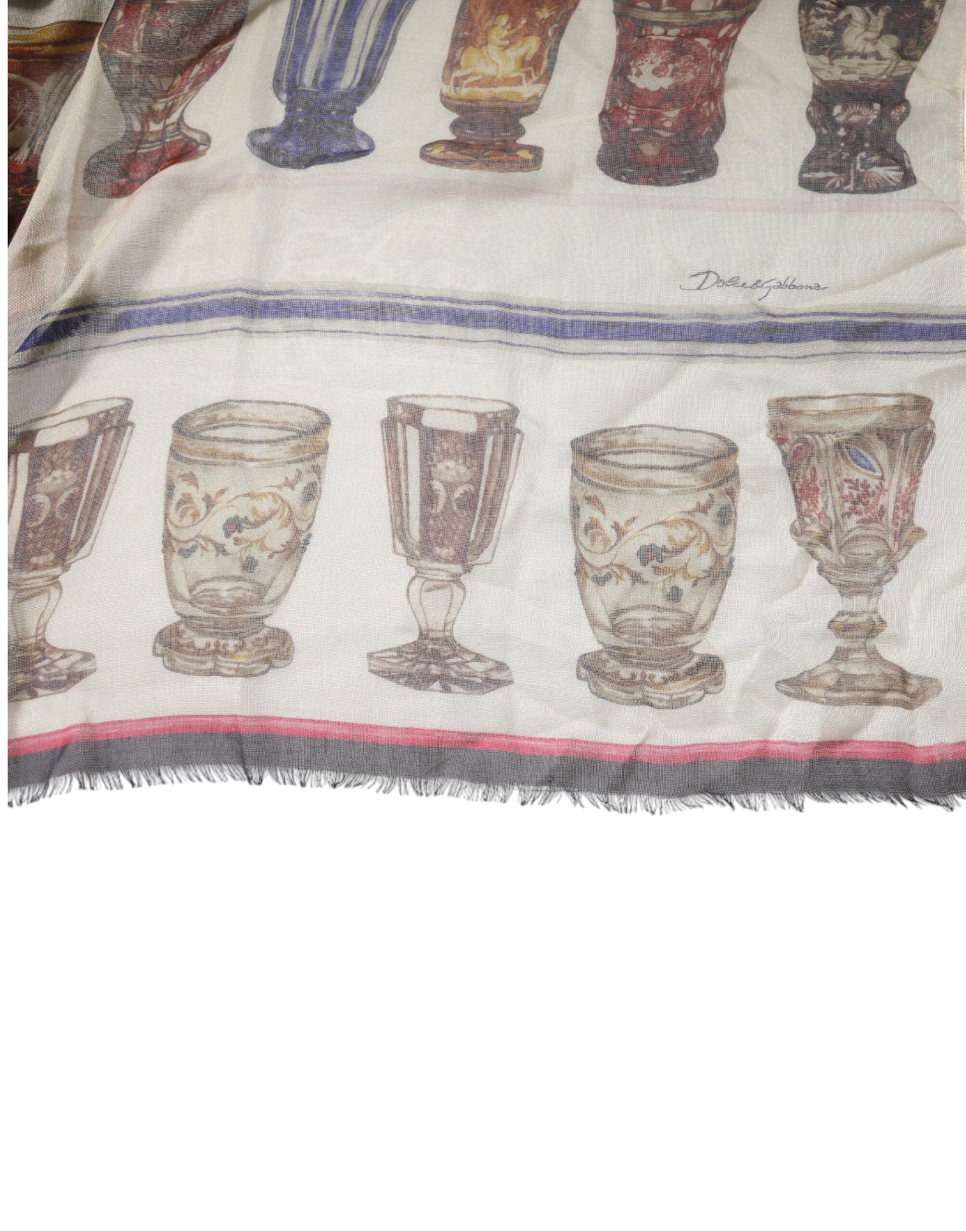 Dolce &amp; Gabbana Mehrfarbiger Foulard-Schal aus Glaskaschmir