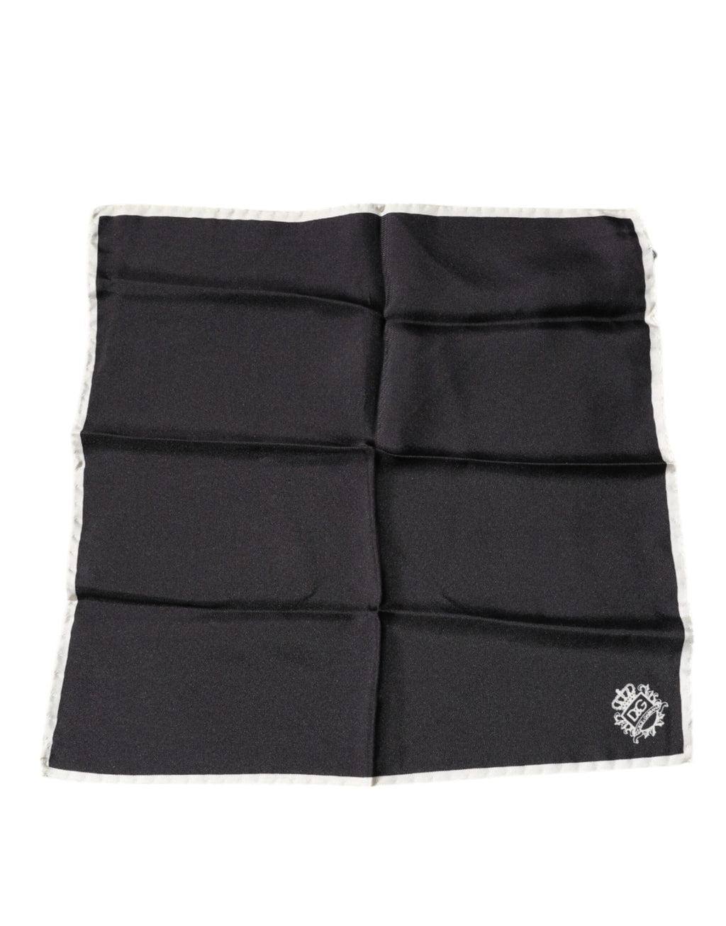 Dolce &amp; Gabbana – Quadratischer Taschentuchschal mit schwarzem Kronenlogo