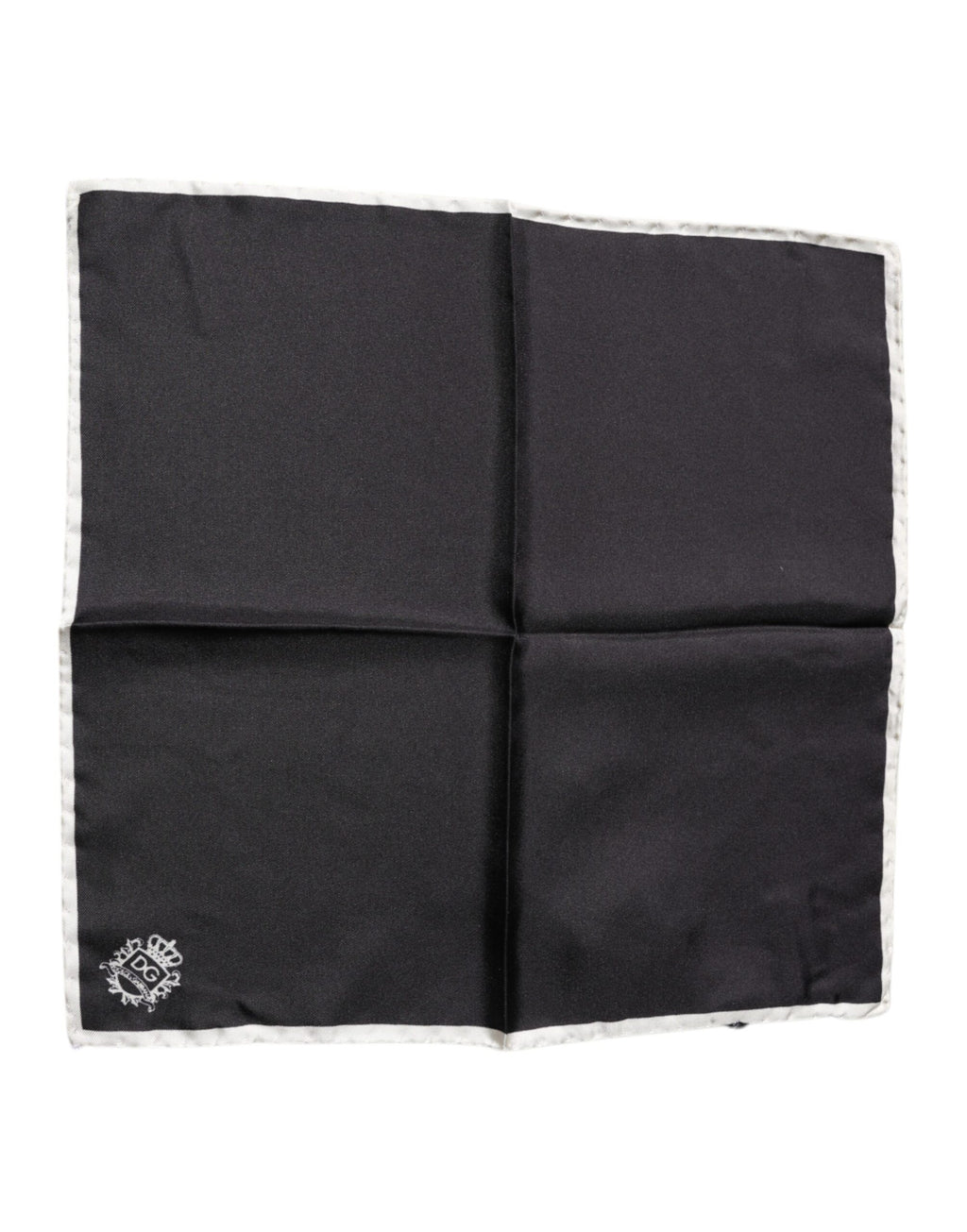 Dolce &amp; Gabbana – Quadratischer Taschentuchschal mit schwarzem Kronenlogo
