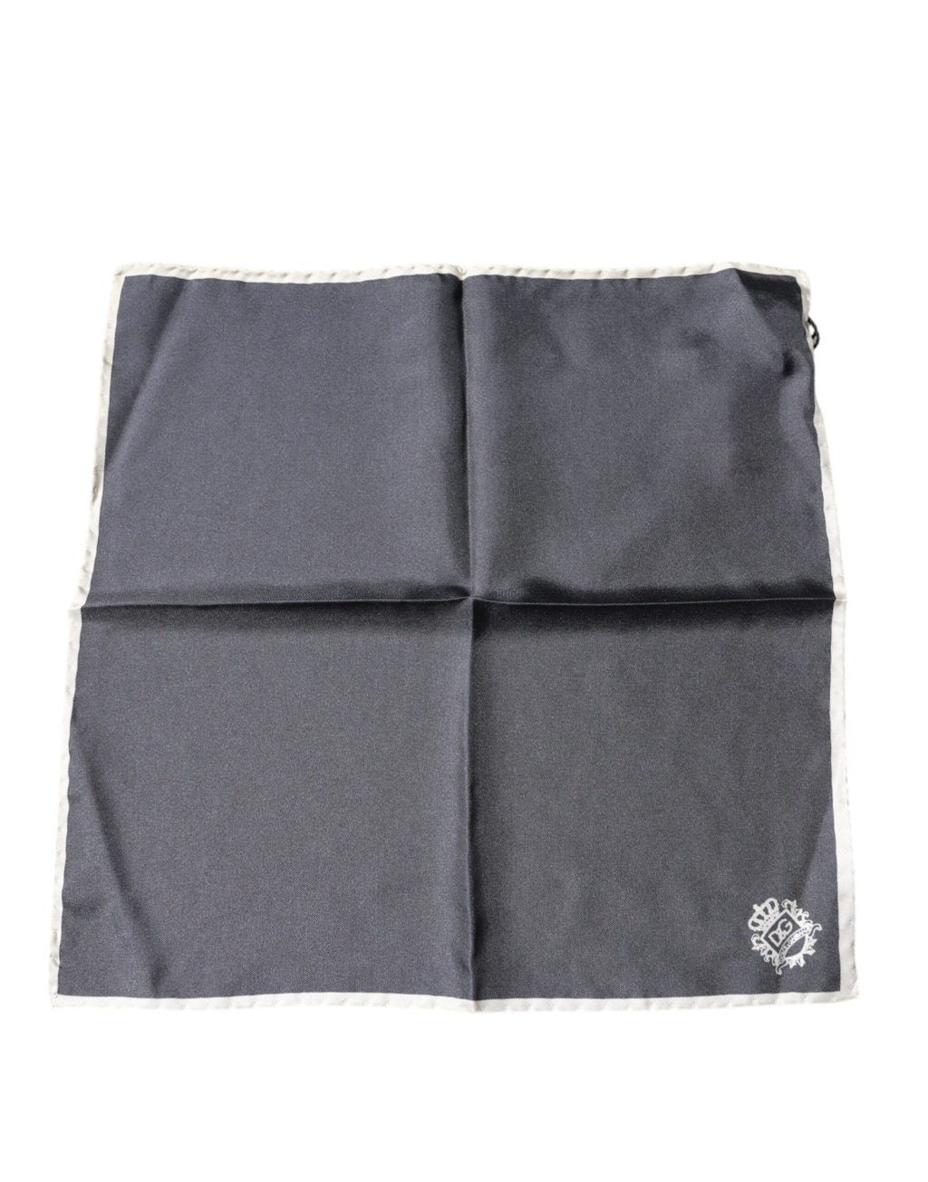 Dolce &amp; Gabbana – Quadratischer Taschentuchschal mit Kronenlogo in Grau