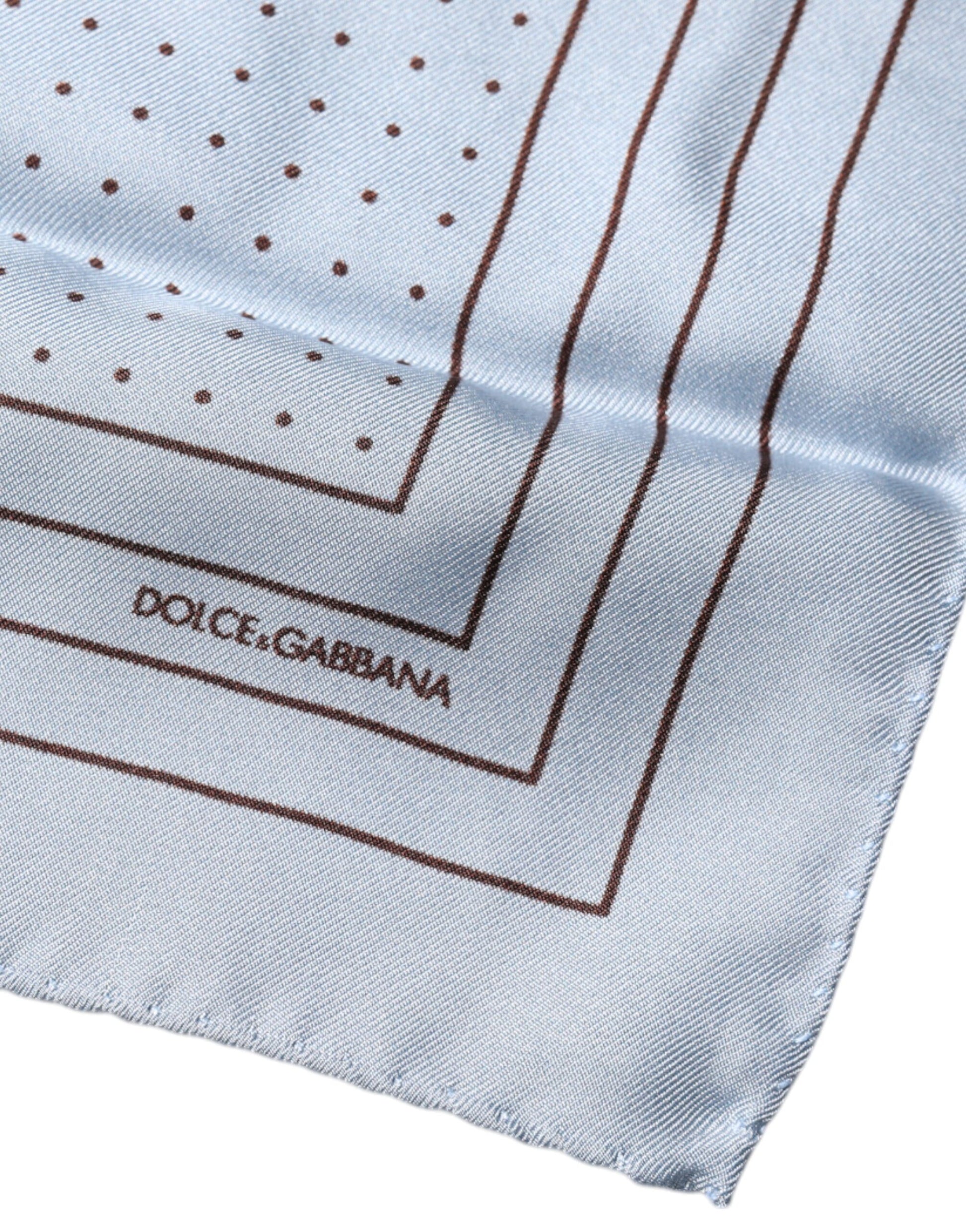Dolce &amp; Gabbana – Quadratisches Taschentuch mit himmelblauen Punkten