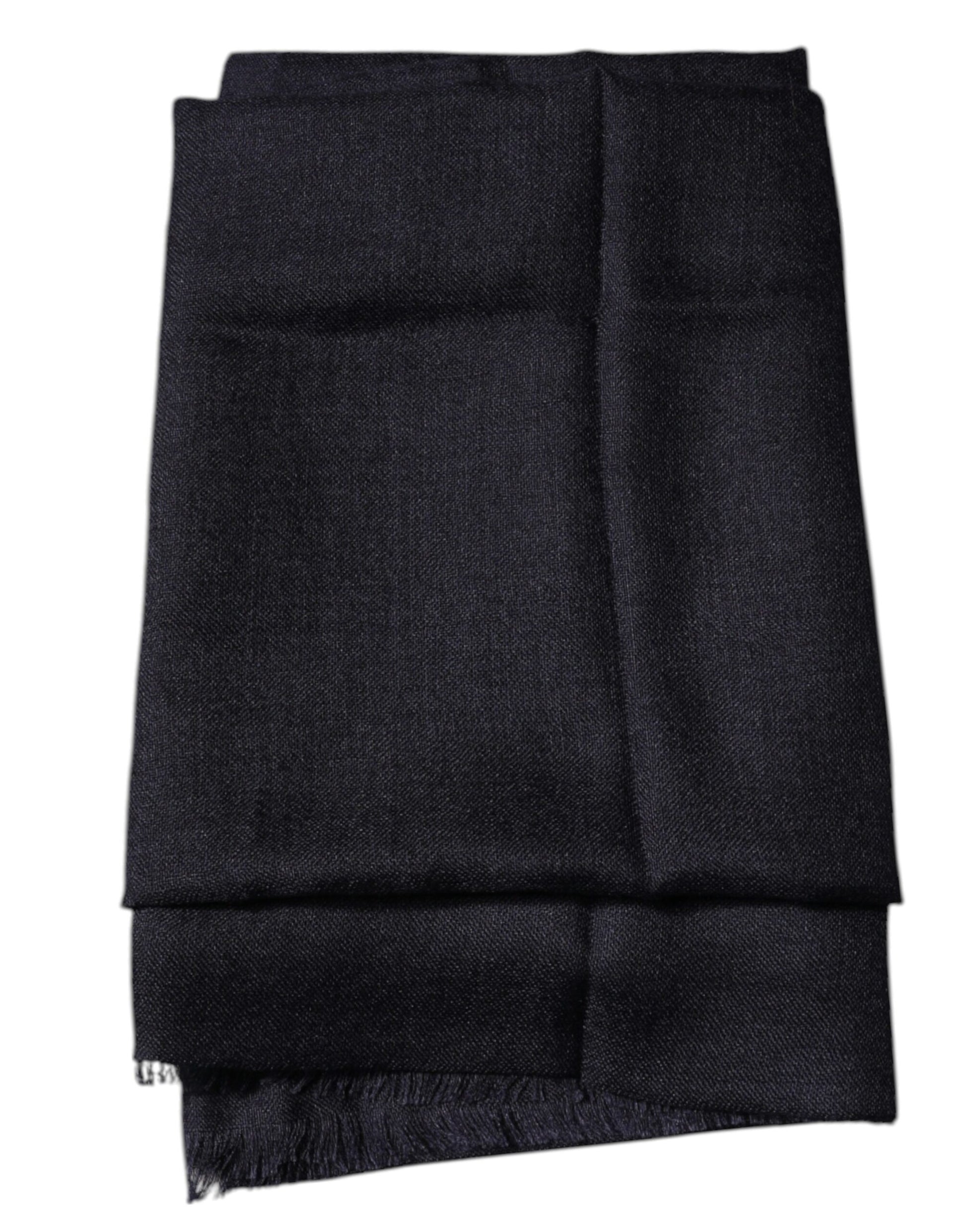 Dolce &amp; Gabbana – Schwarzer Kaschmir-Foulard-Schal mit Halstuch