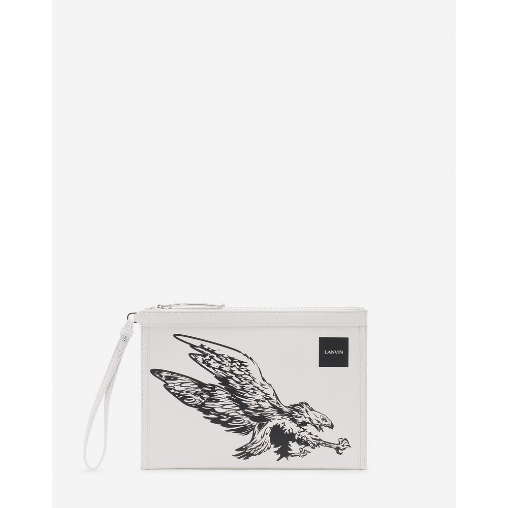 Lanvin Herren-Geldbörse aus weißem Leder