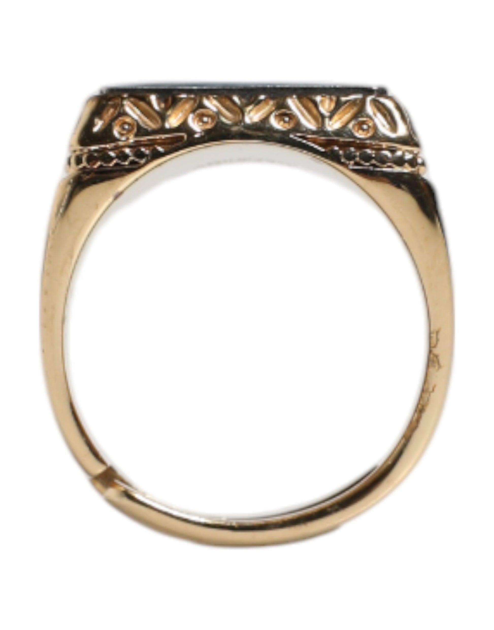 Dolce &amp; Gabbana – Verstellbarer Ring aus Sterlingsilber 925 mit DG-Krone, goldfarben