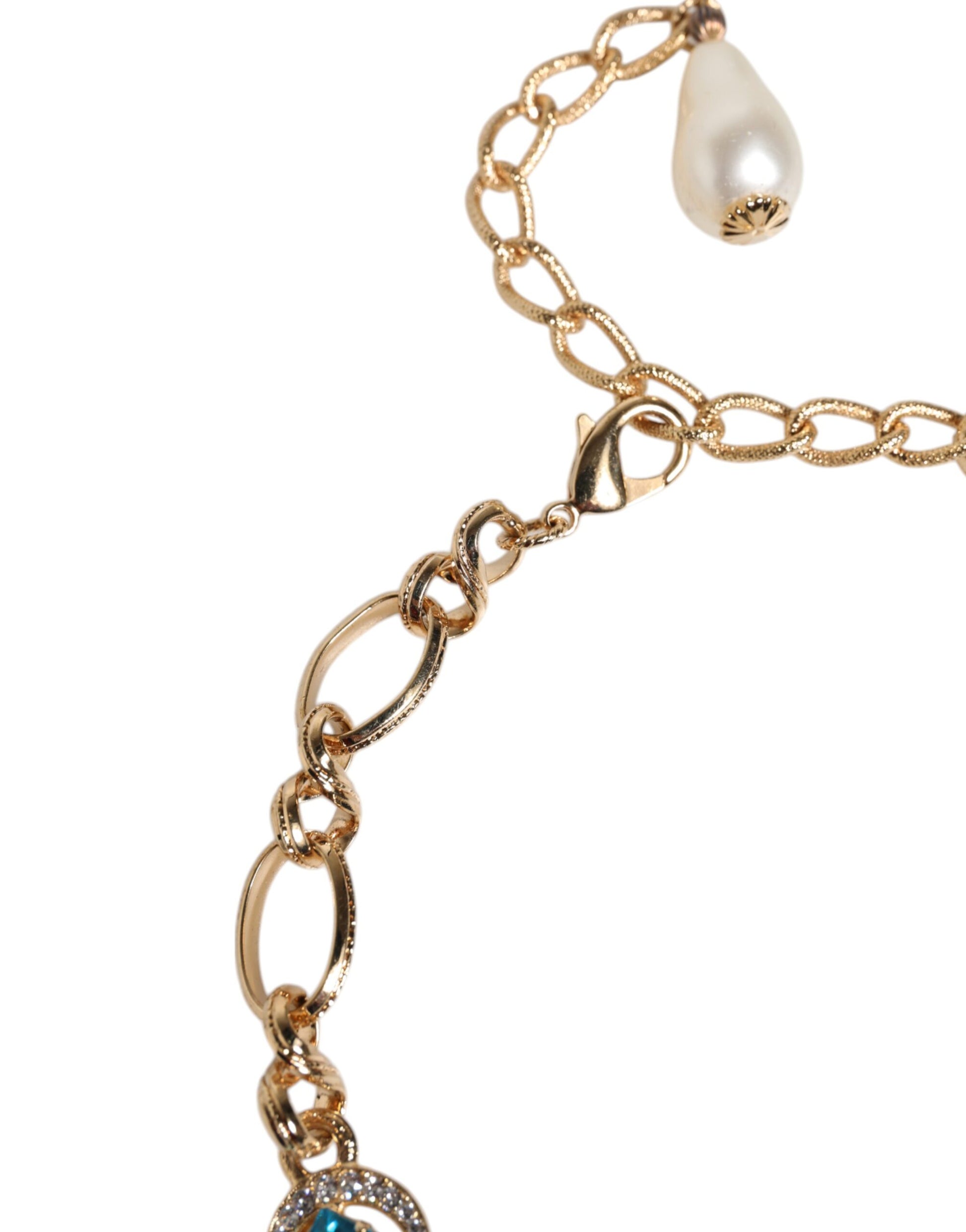 Dolce &amp; Gabbana – Halskette aus goldfarbenem Messing mit ovaler Pietre-Kristallverzierung