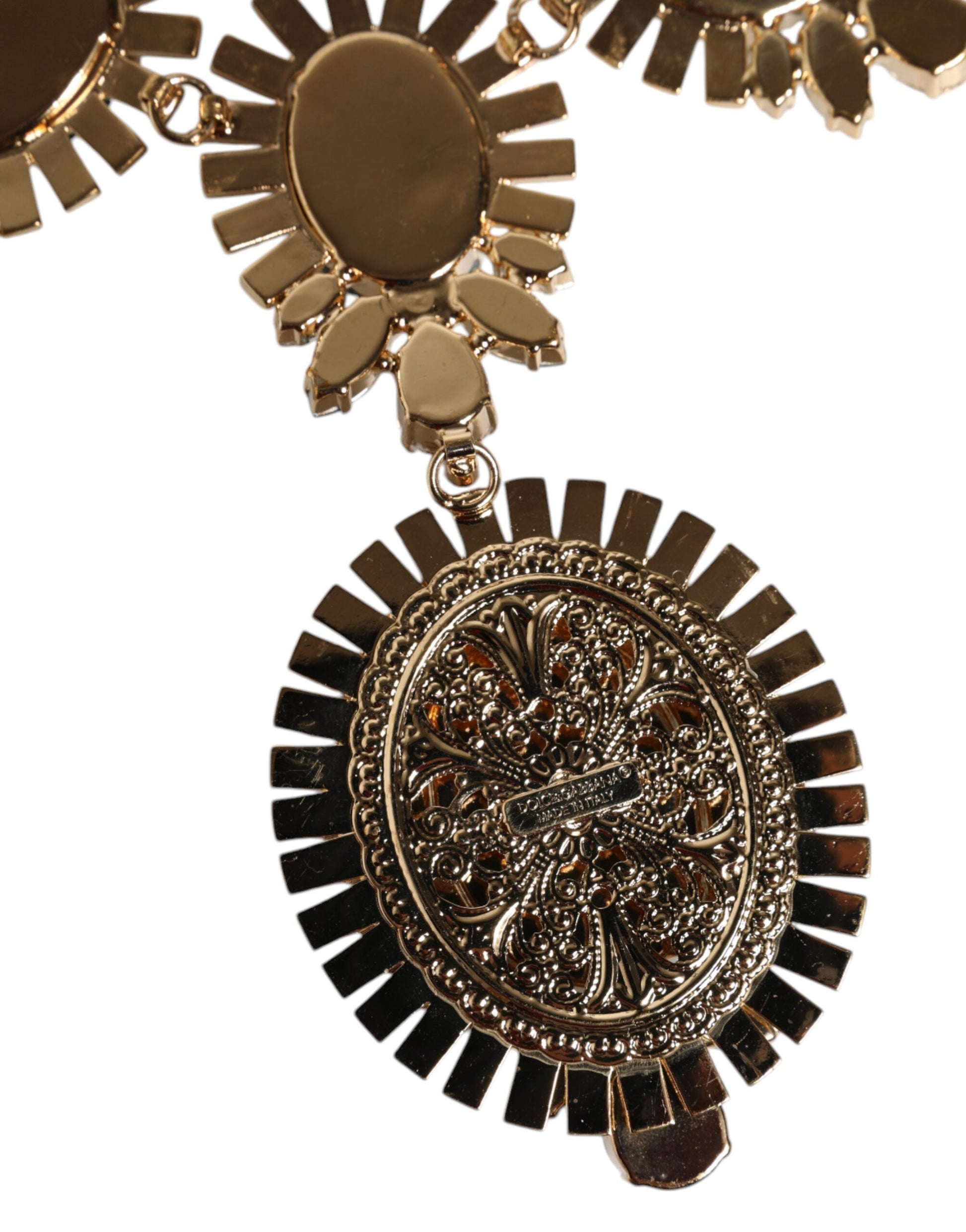 Dolce &amp; Gabbana – Halskette aus goldfarbenem Messing mit ovaler Pietre-Kristallverzierung