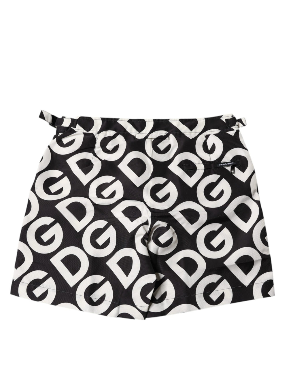 Dolce &amp; Gabbana Schwarz-Weiß-Logo-Strandmode-Shorts Bademode