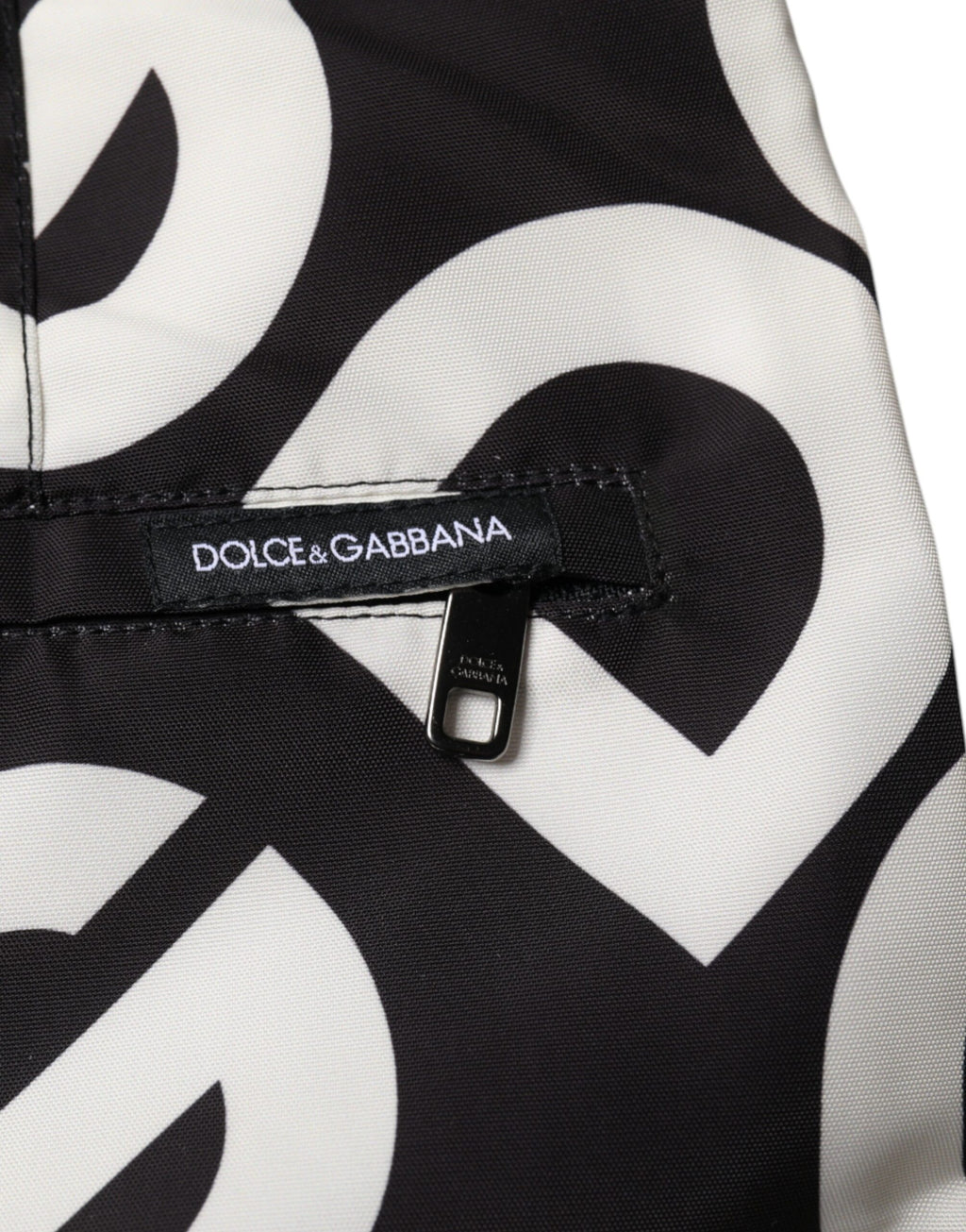 Dolce &amp; Gabbana Schwarz-Weiß-Logo-Strandmode-Shorts Bademode