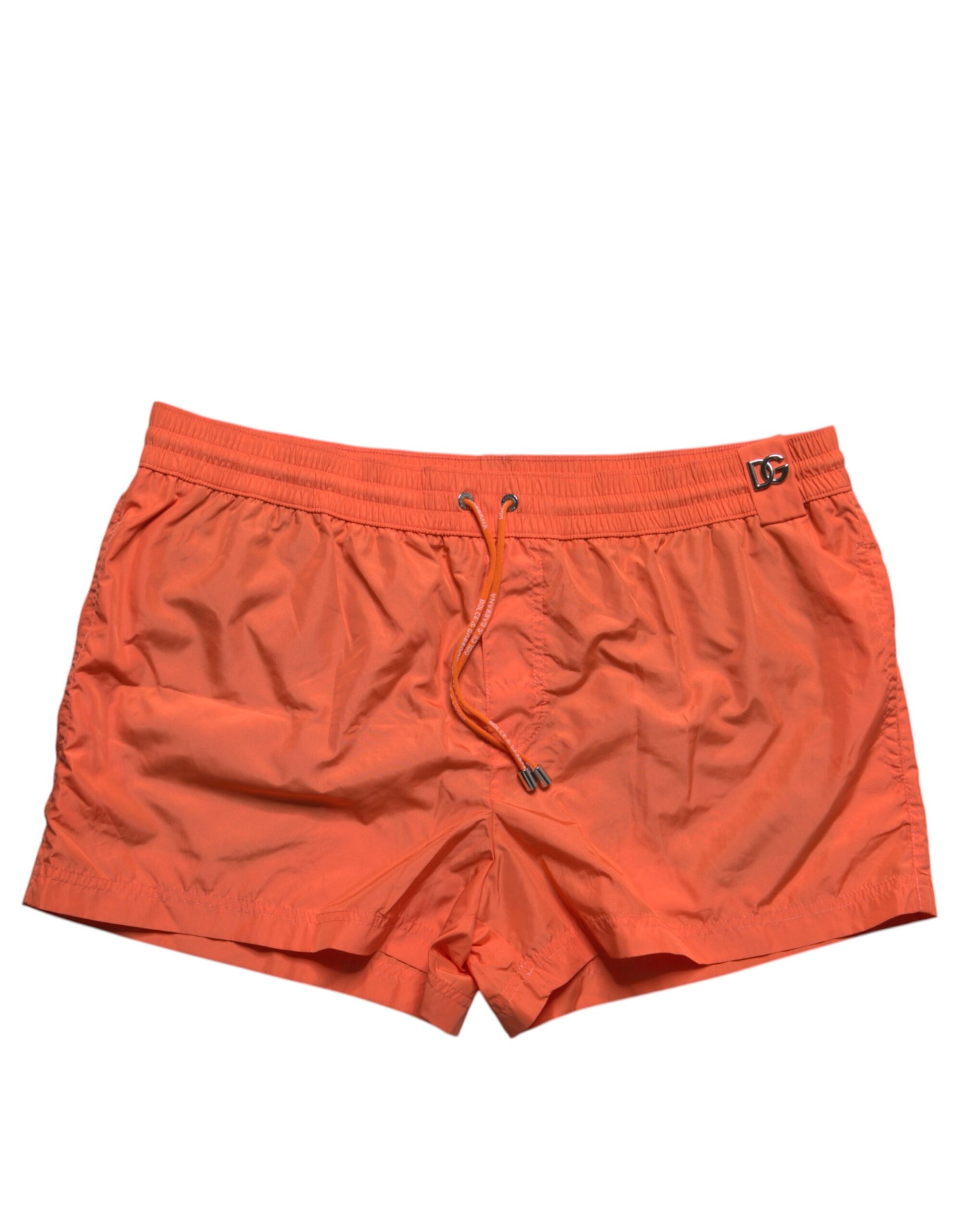 Dolce &amp; Gabbana – Orangefarbene Strandshorts aus Polyester, 2-teilige Bademode