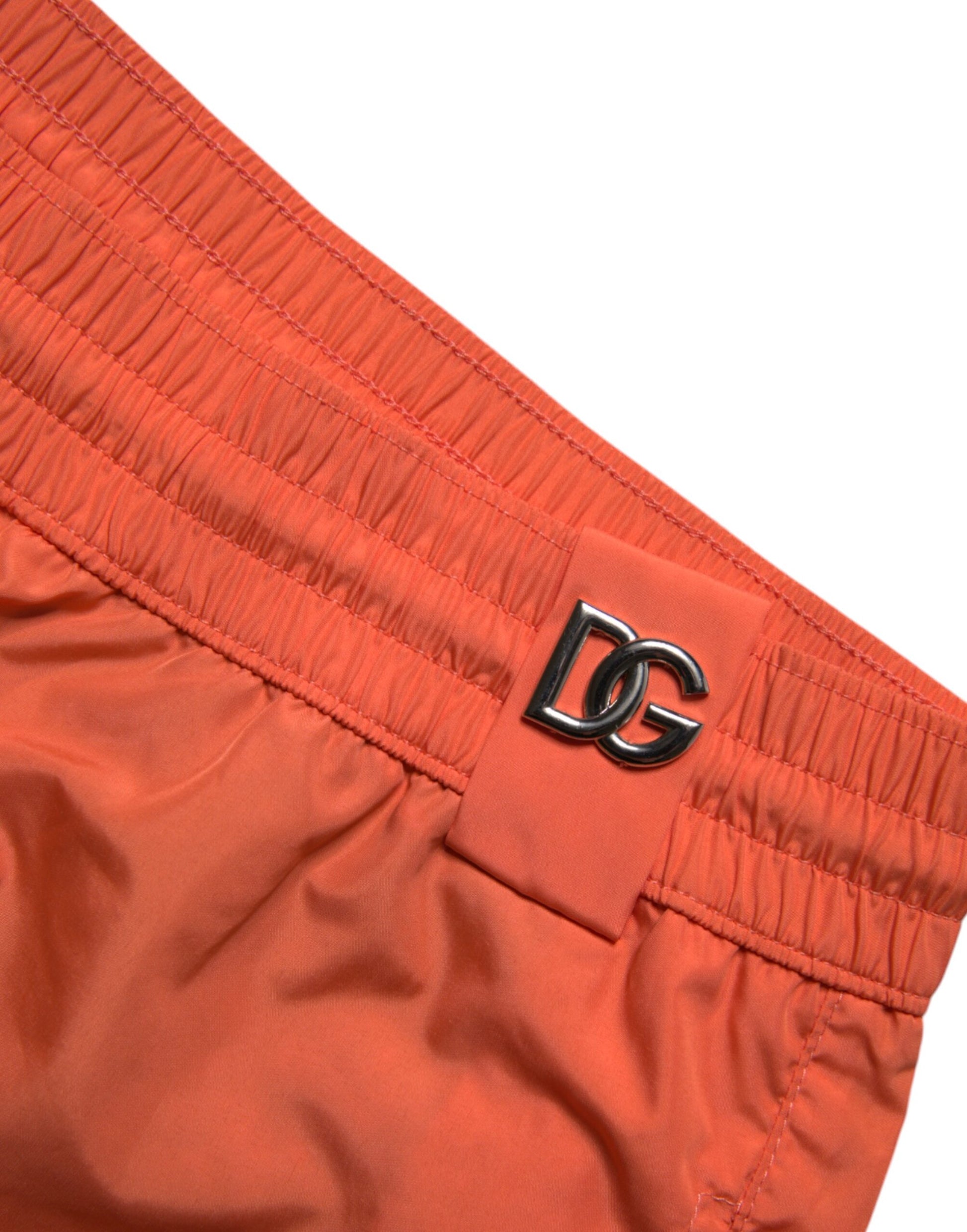 Dolce &amp; Gabbana – Orangefarbene Strandshorts aus Polyester, 2-teilige Bademode