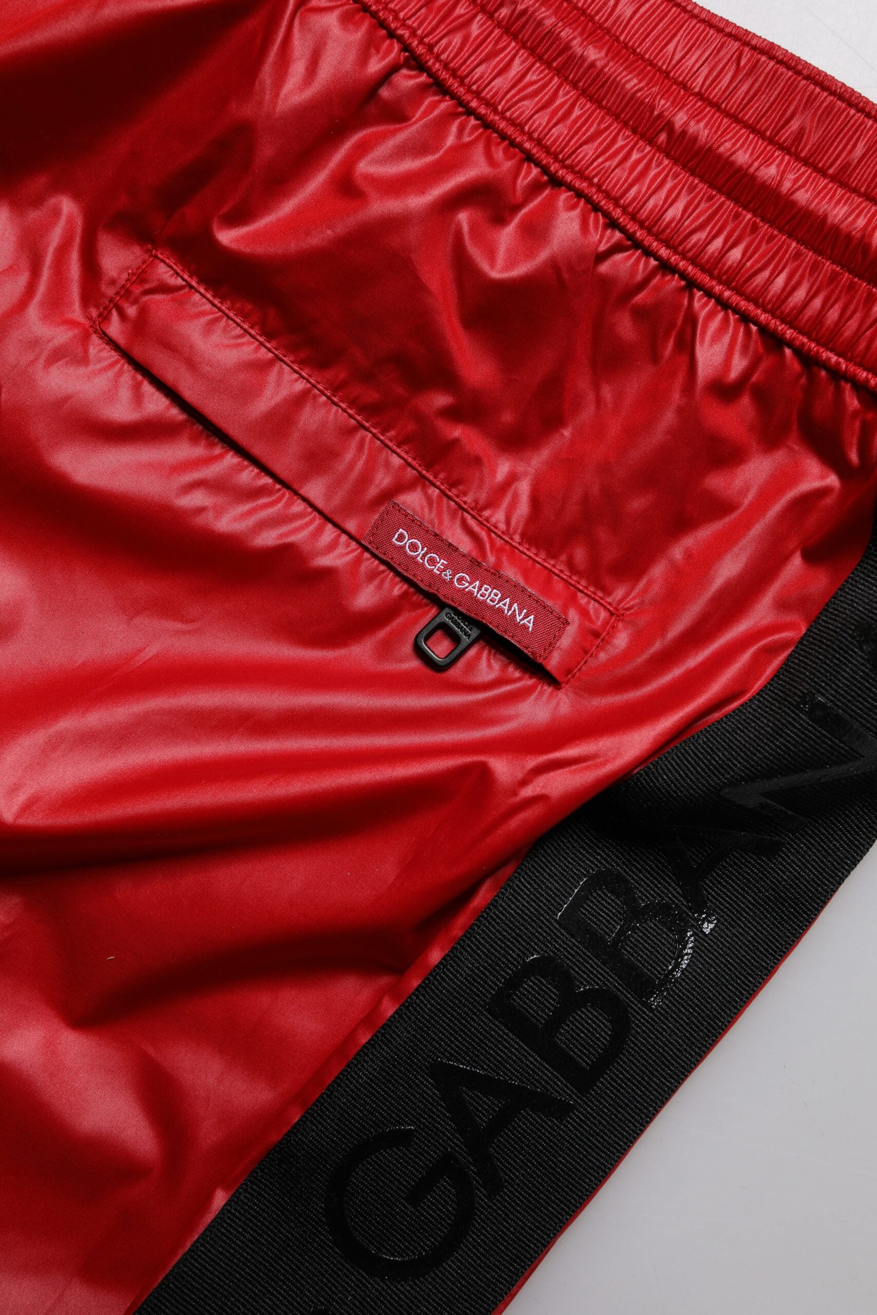 Dolce &amp; Gabbana – Rote Polyester-Strandshorts, 2-teilige Bademode