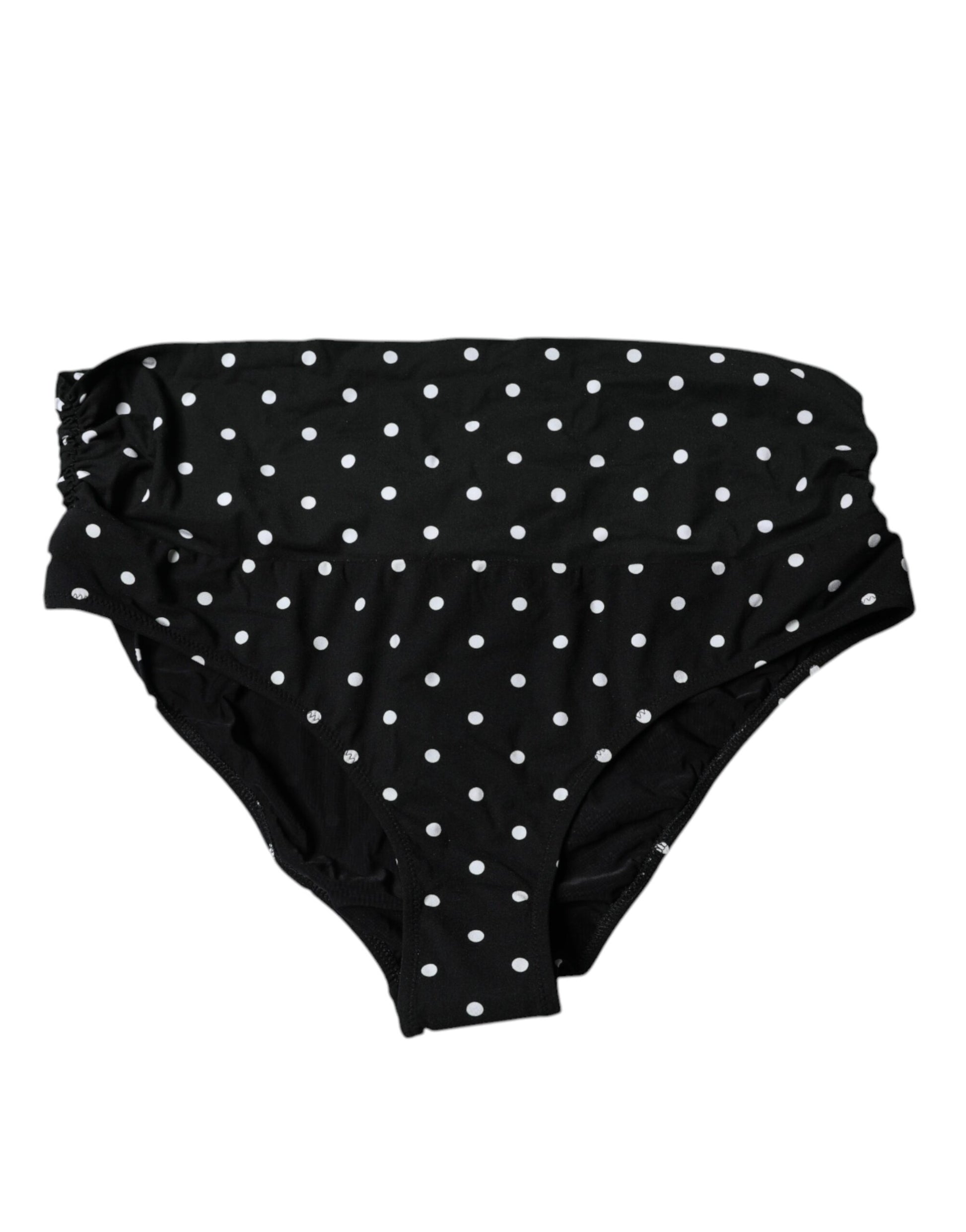 Dolce &amp; Gabbana – Schwarzer Badeanzug mit Punkten, Bikinihose, Bademode