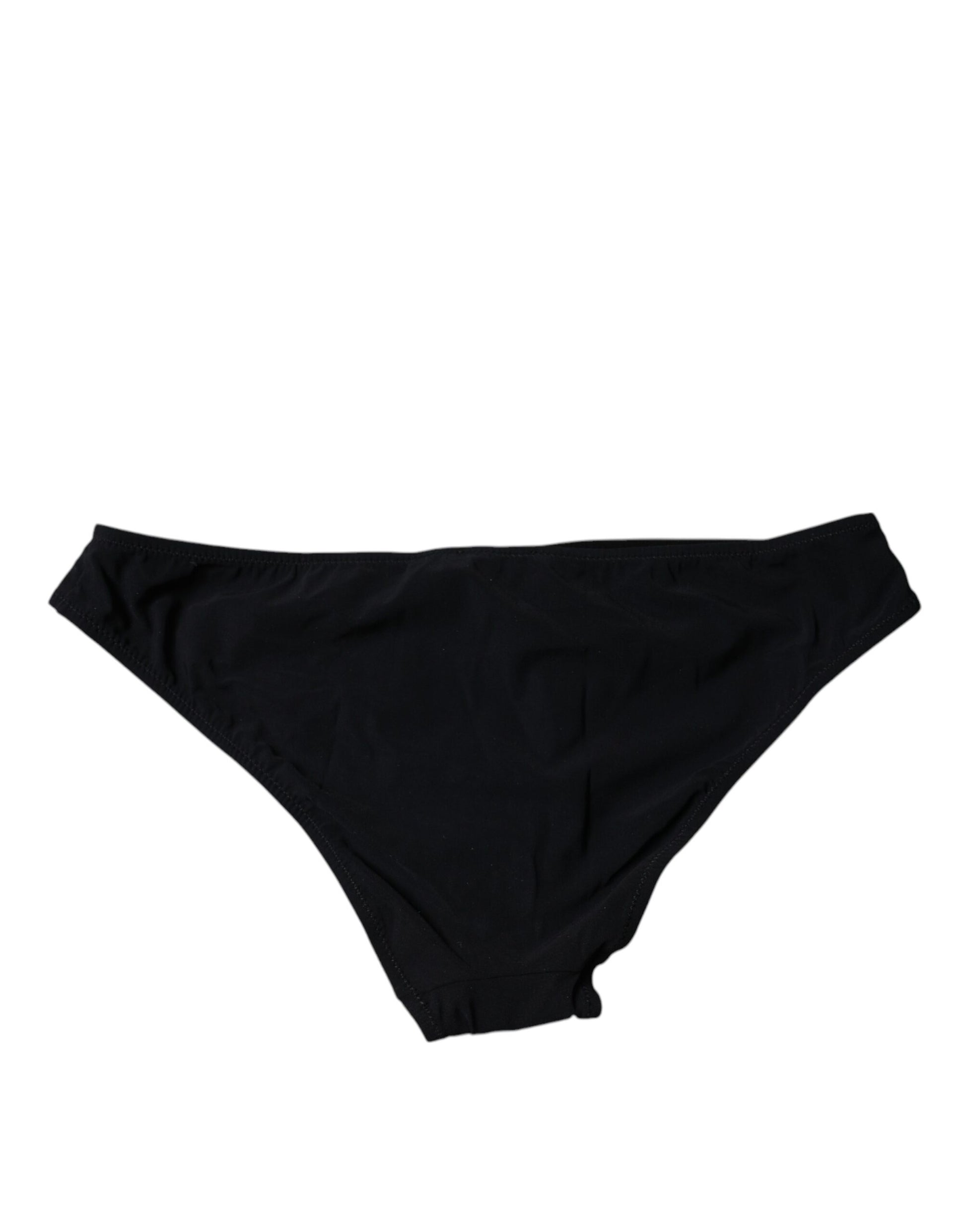 Dolce &amp; Gabbana – Schwarze Nylon-Stretch-Höschen mit mittlerer Taille
