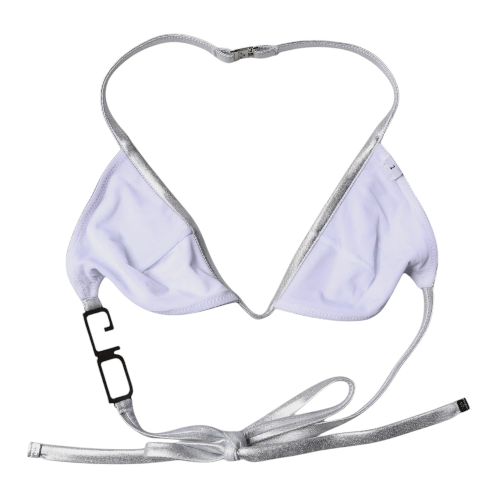 Dolce &amp; Gabbana Silbernes Logo Neckholder-Bademode-Bikinioberteil