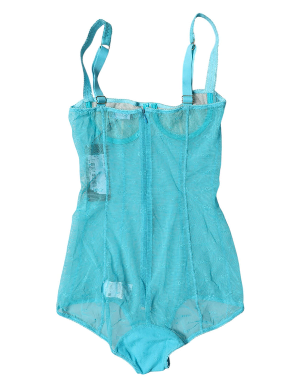 Dolce &amp; Gabbana Blauer Tüll-Balconette-BH-Body-Unterwäsche