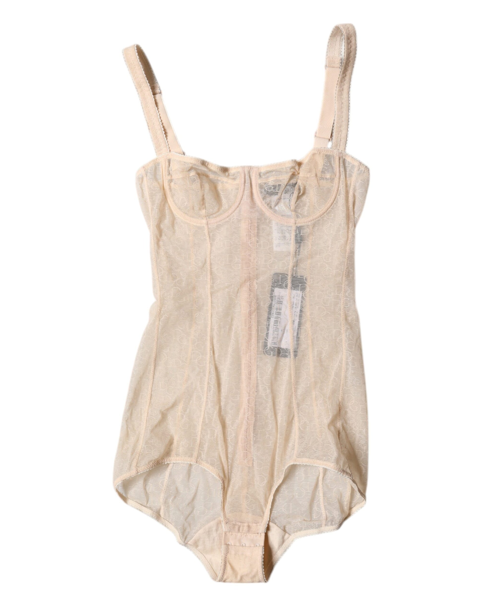 Dolce &amp; Gabbana Beige Tüll Balconette BH Body Unterwäsche