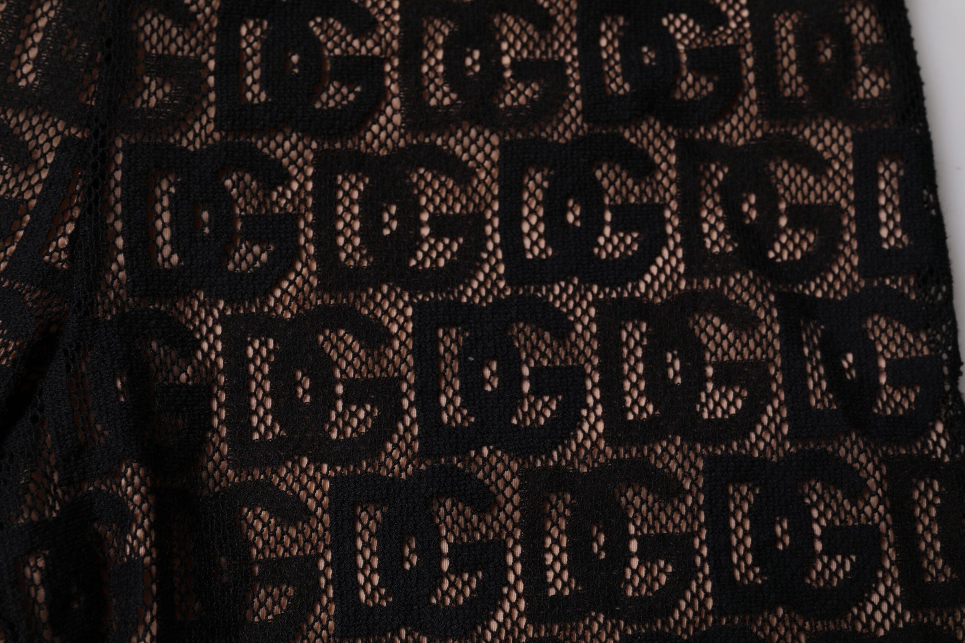 Dolce &amp; Gabbana – Kurze Strumpfhose mit Logo und Monogramm in Schwarz