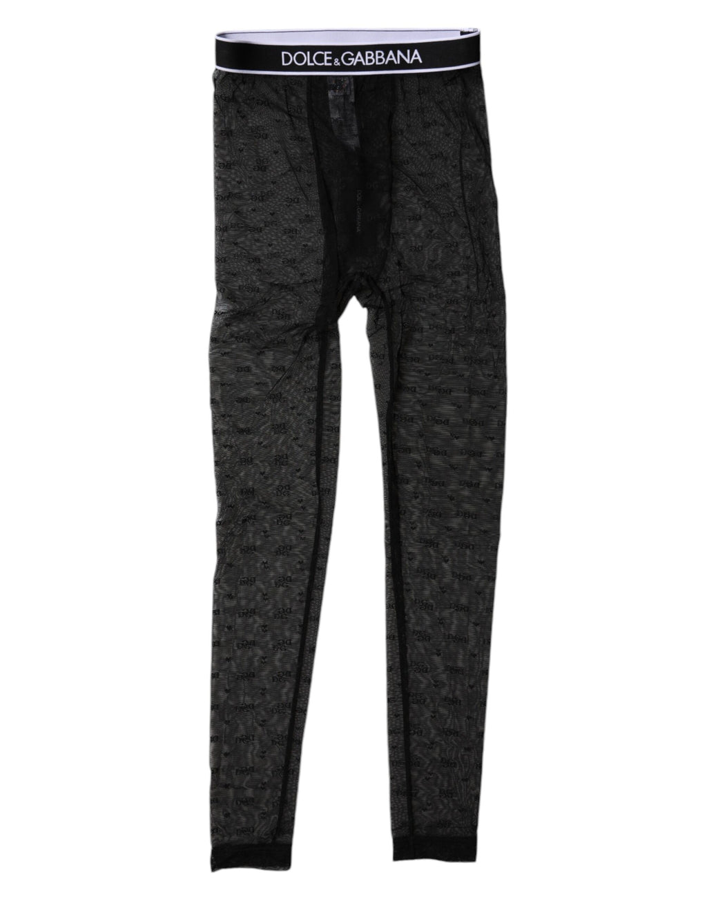 Dolce &amp; Gabbana Schwarzes Logo Spitzen-Dessous Enge Unterhose