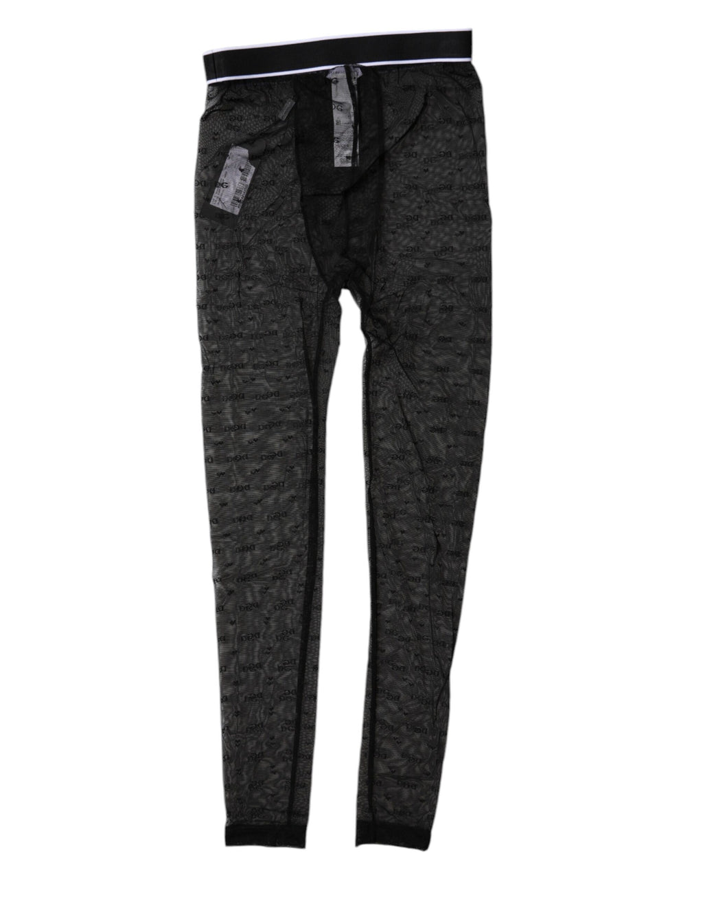Dolce &amp; Gabbana Schwarzes Logo Spitzen-Dessous Enge Unterhose