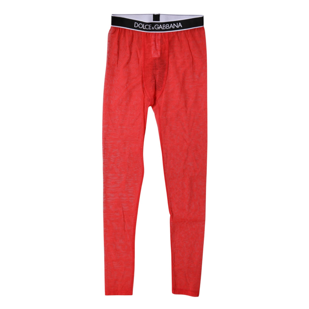 Dolce &amp; Gabbana Rotes Logo Spitzen-Dessous Enge Unterhose