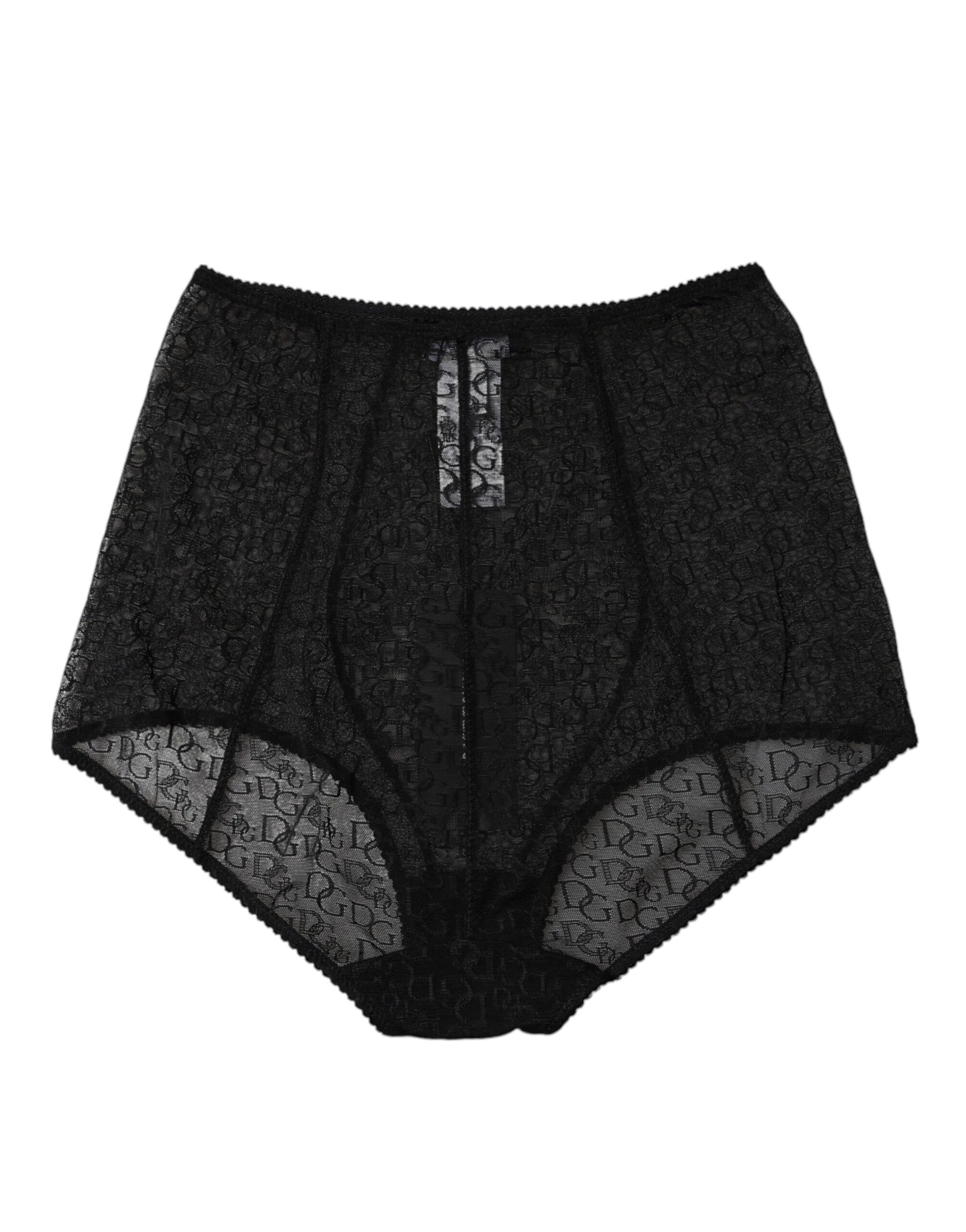 Dolce &amp; Gabbana – Schwarzes Mieder mit Logo und hoher Taille