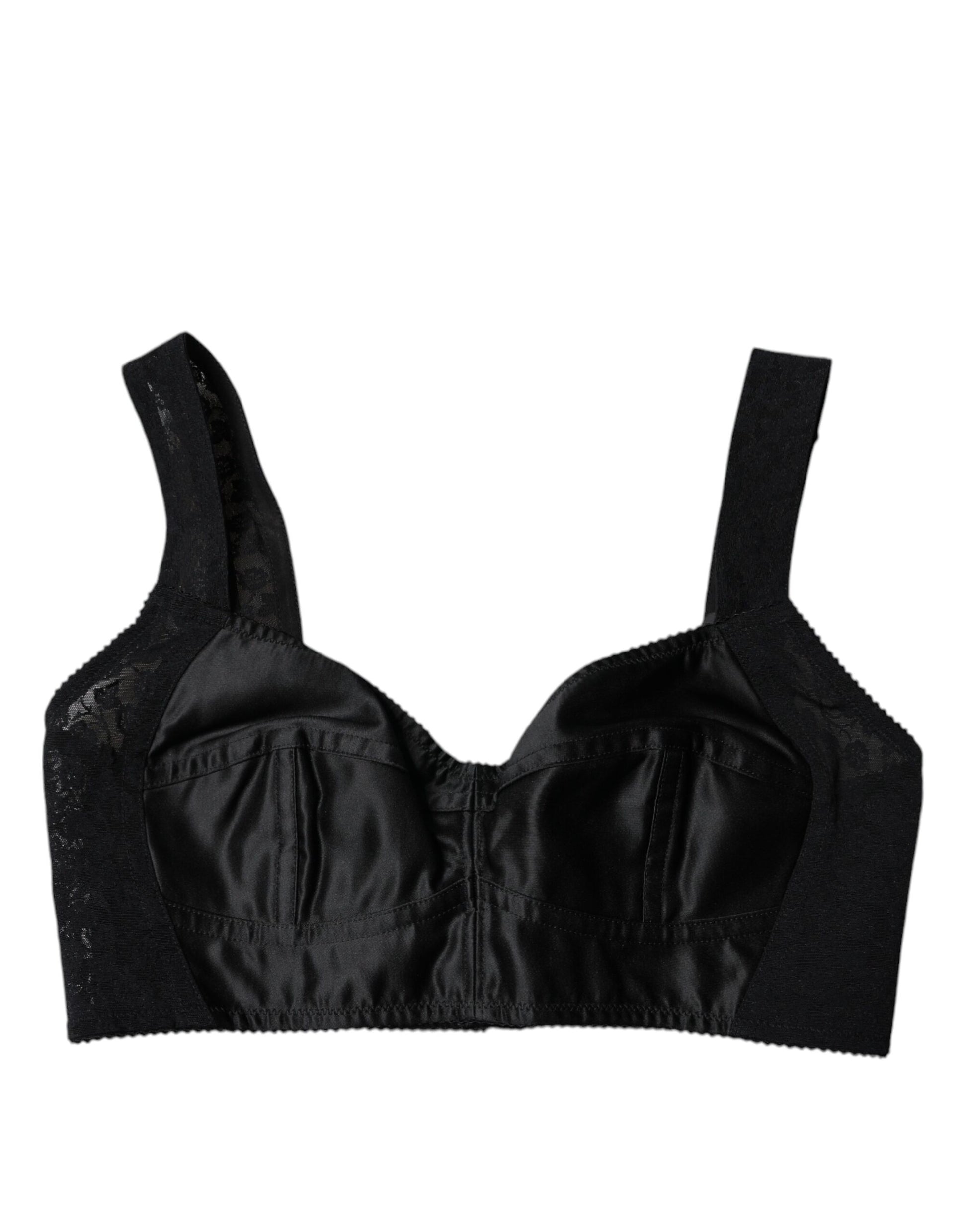 Schwarze Nylon-Balconcino-Büstenhalter-Unterwäsche von Dolce &amp; Gabbana