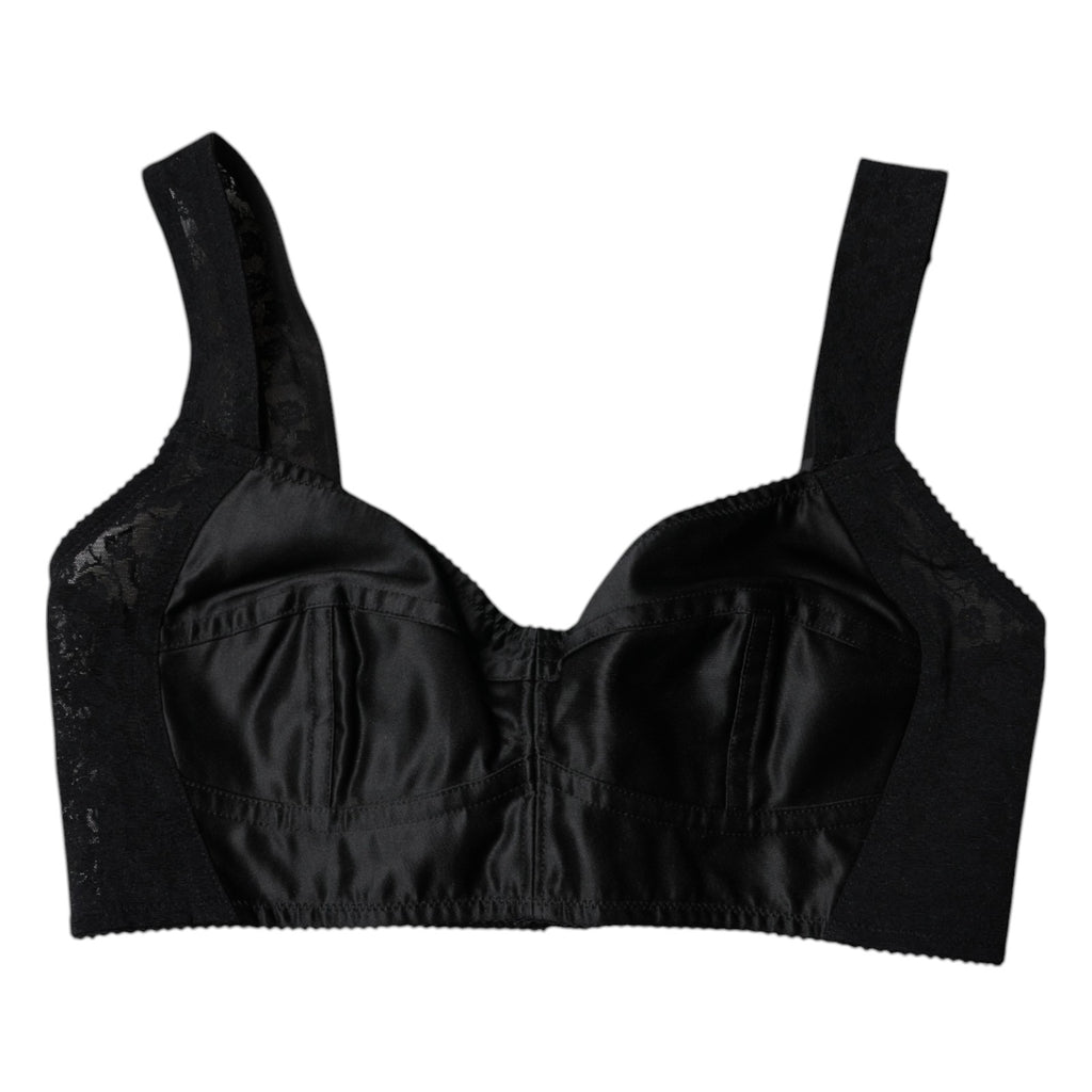Schwarze Nylon-Balconcino-Büstenhalter-Unterwäsche von Dolce &amp; Gabbana