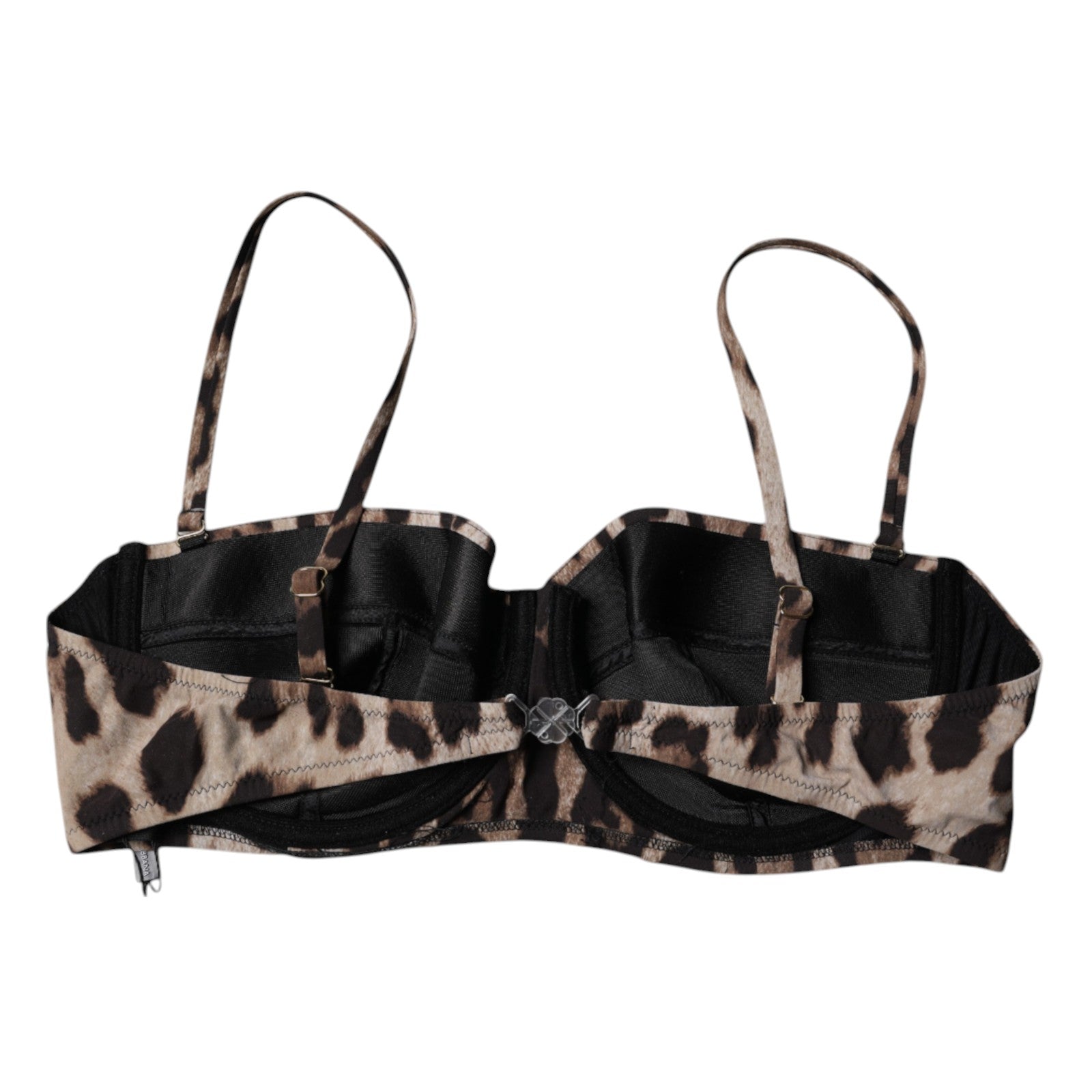 Dolce &amp; Gabbana – Balconcino-BH aus Nylon mit Leopardenmuster in Braun