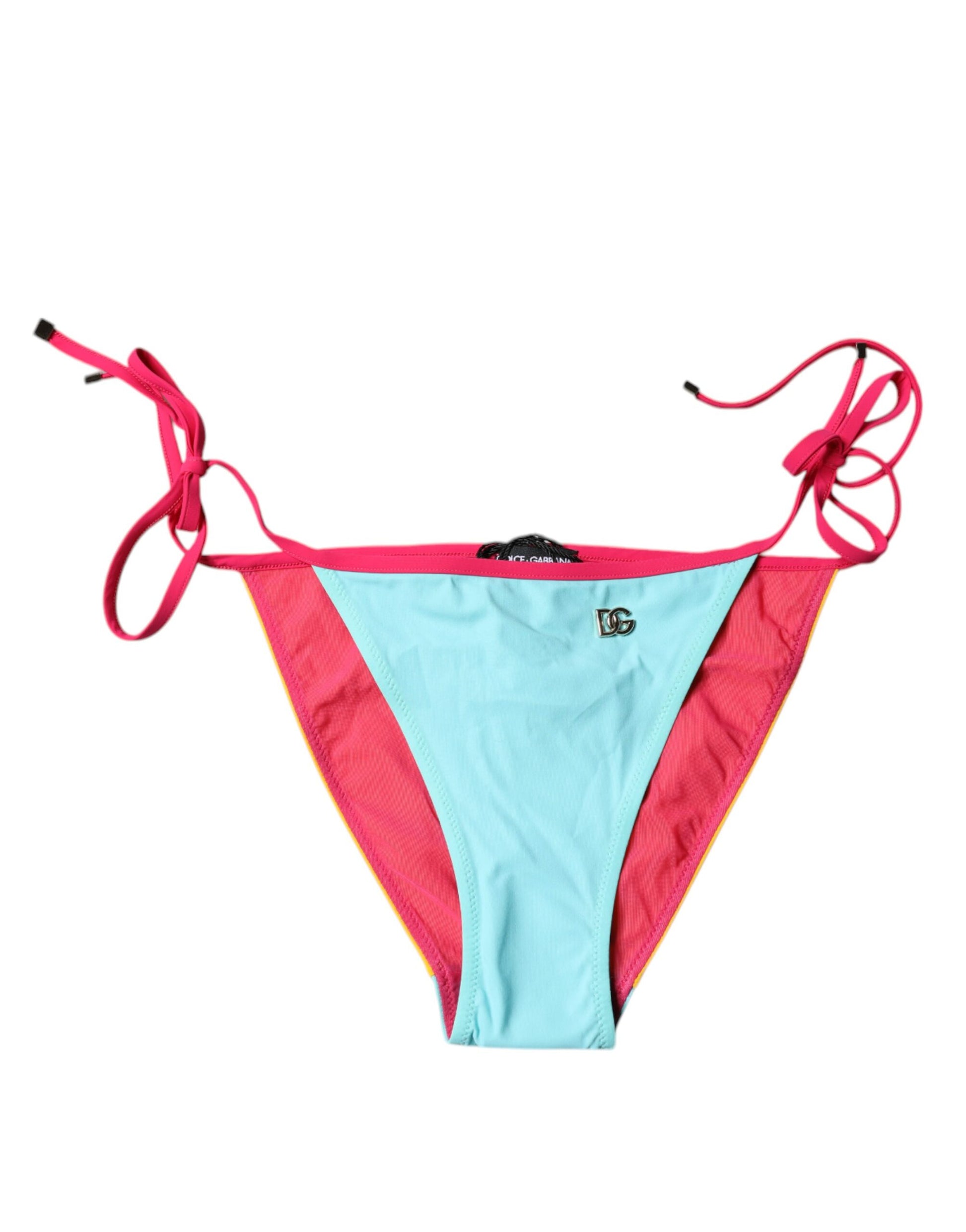 Dolce &amp; Gabbana Mehrfarbiger Badeanzug mit Logo und Bikinihose