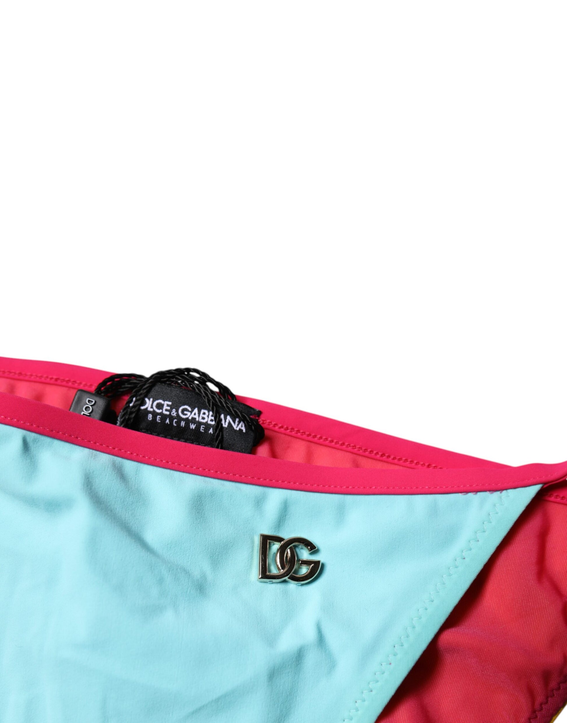 Dolce &amp; Gabbana Mehrfarbiger Badeanzug mit Logo und Bikinihose